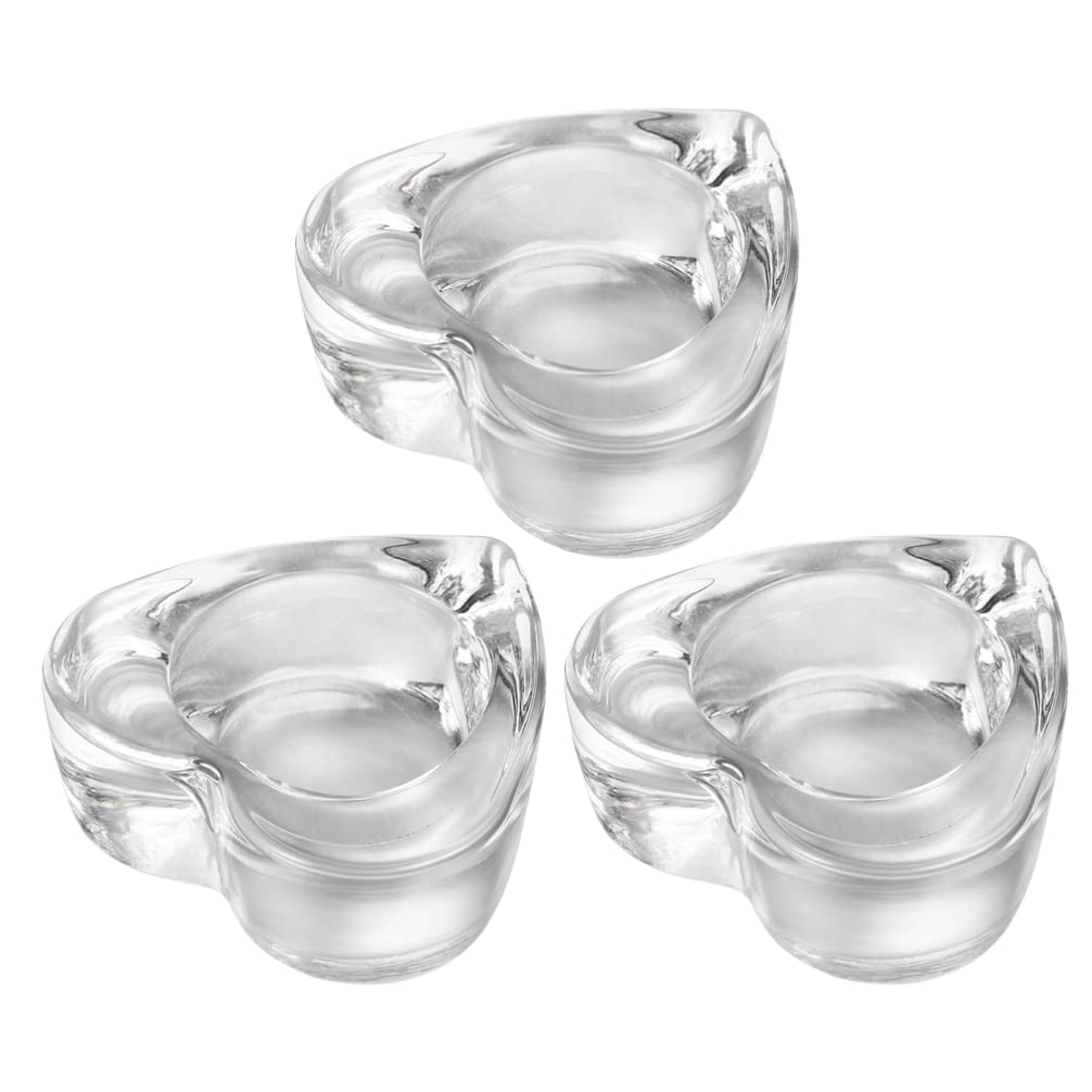 FOMIYES 3-Piece Heart Shaped Glass Candle Holders Set - Clear Tapered Candlesticks, Pillar Candle Stand & Cone Incense Holder for Tabletop Decor, Romantic Dinner, Wedding Centerpiece & Home Decoration