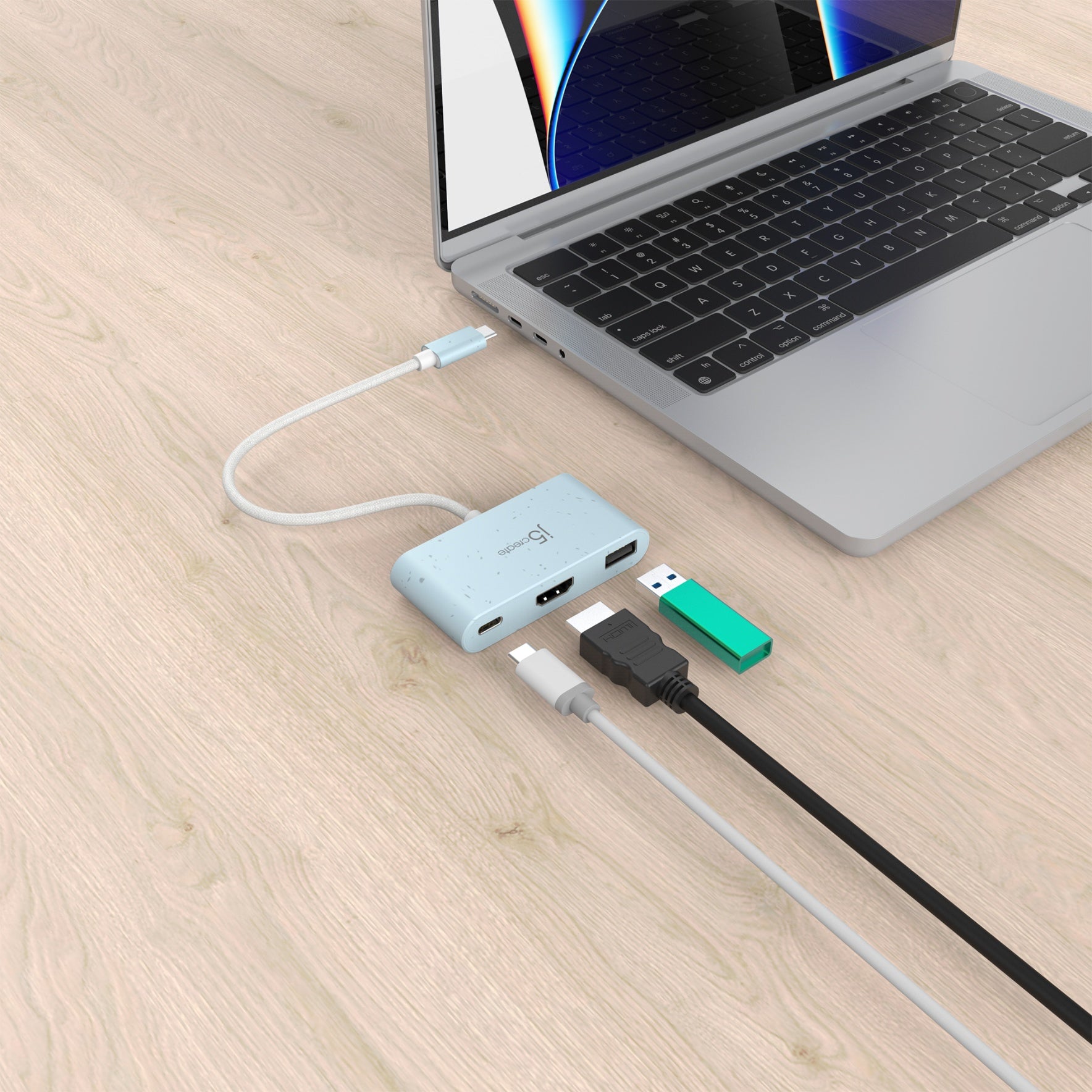 USB C to HDMI & USB Type A Adapter with Power Delivery - 4K Video Output & Fast Charging for MacBook, iPad, Chromebook & More | Home Office & Travel Essential