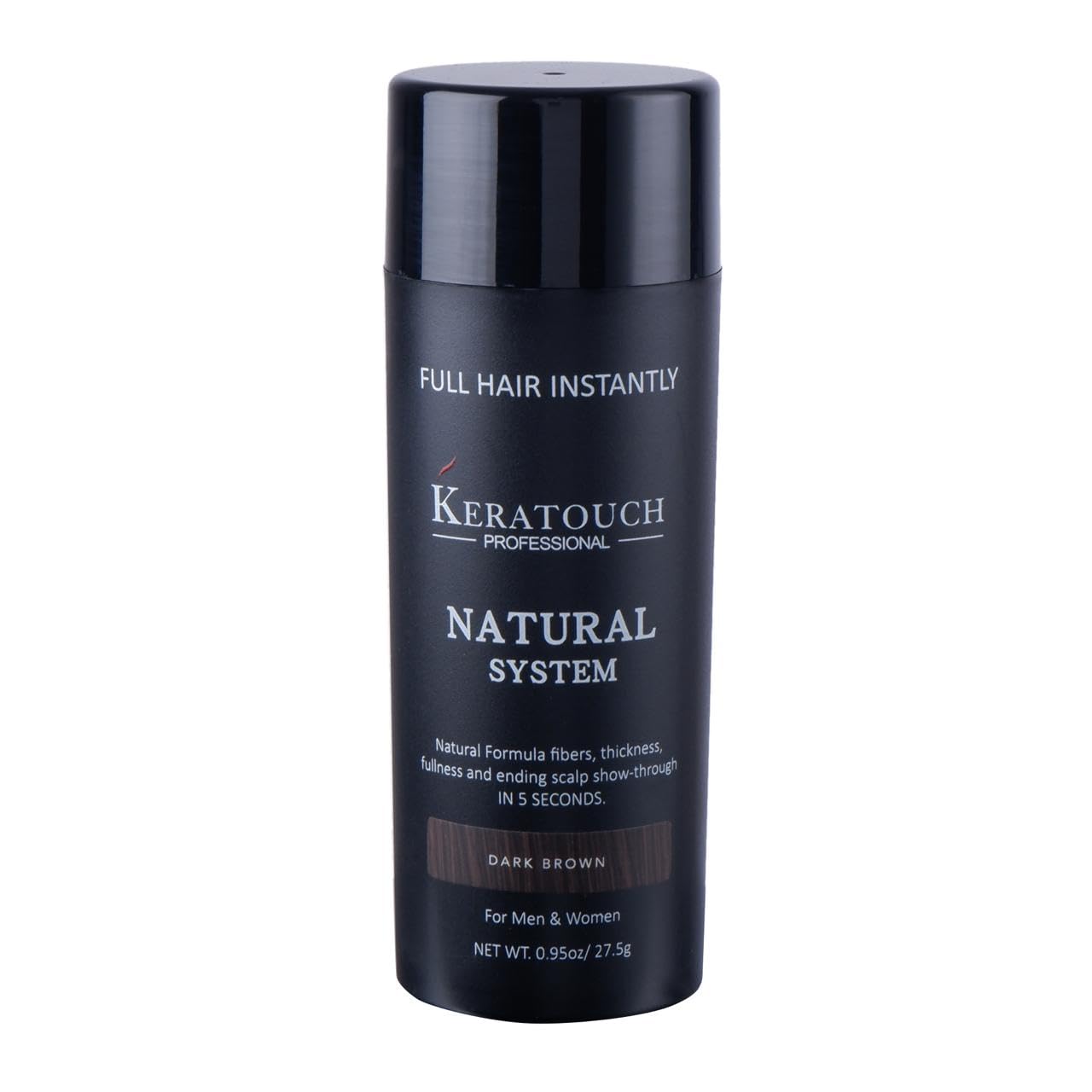 KERATOUCH Hair Building Fibers for Thinning Hair & Bald Spots - Natural Keratin Hair Fibers for Men & Women (Brown, 27.5g) - Instant Hair Volume Solution for Daily Styling & Confidence Boost