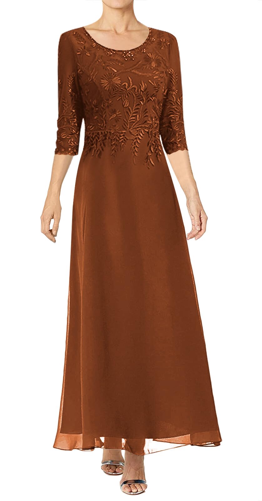 JAEDEN Elegant Lace Mother of The Bride Dresses 2025 - Flowy Chiffon Long Formal Evening Gown for Wedding, Cocktail Party & Special Occasions