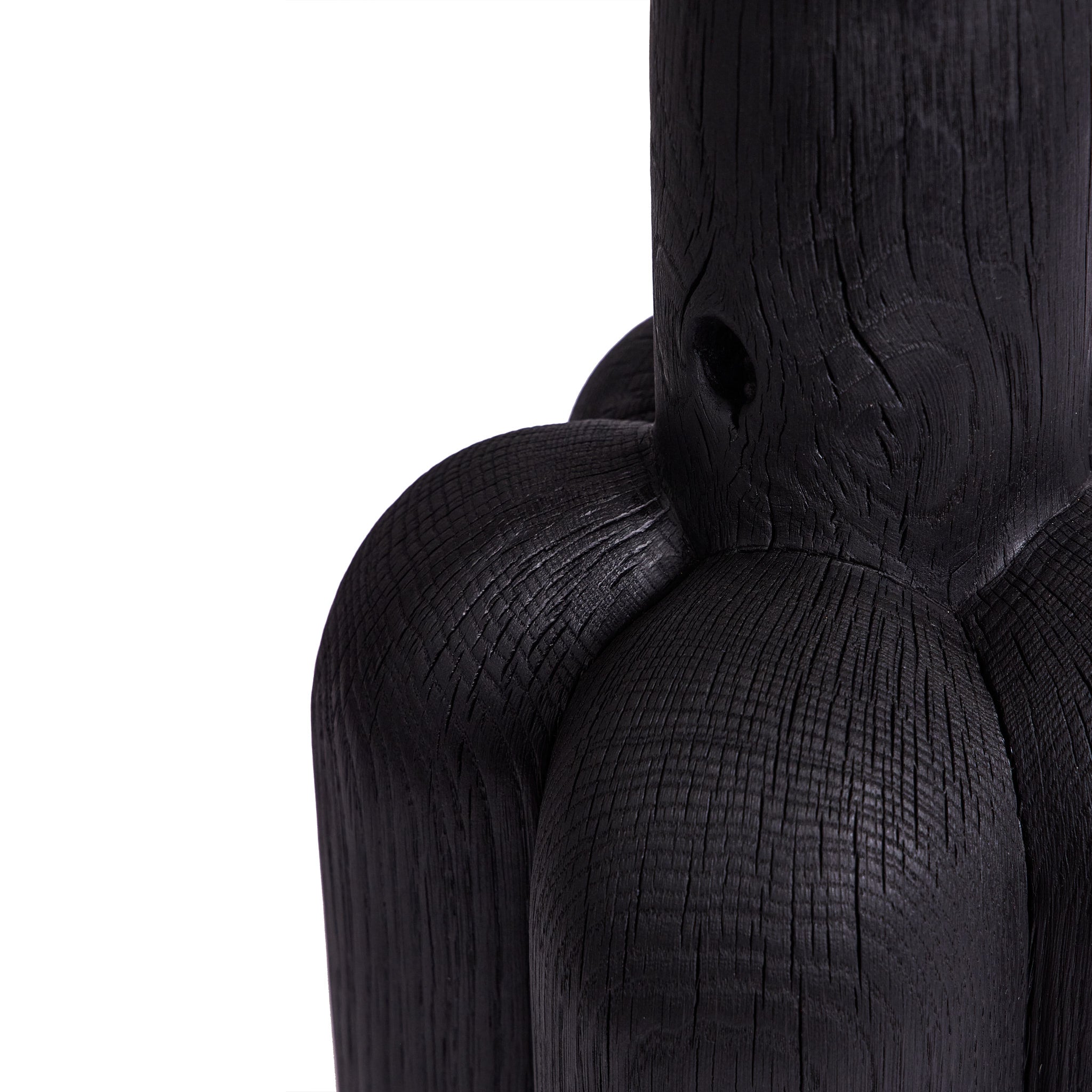 Charred Oak #6 Lobed Pedestal Stand - Elegant Display Base for Home Decor, Plant Stand, or Sculpture Pedestal