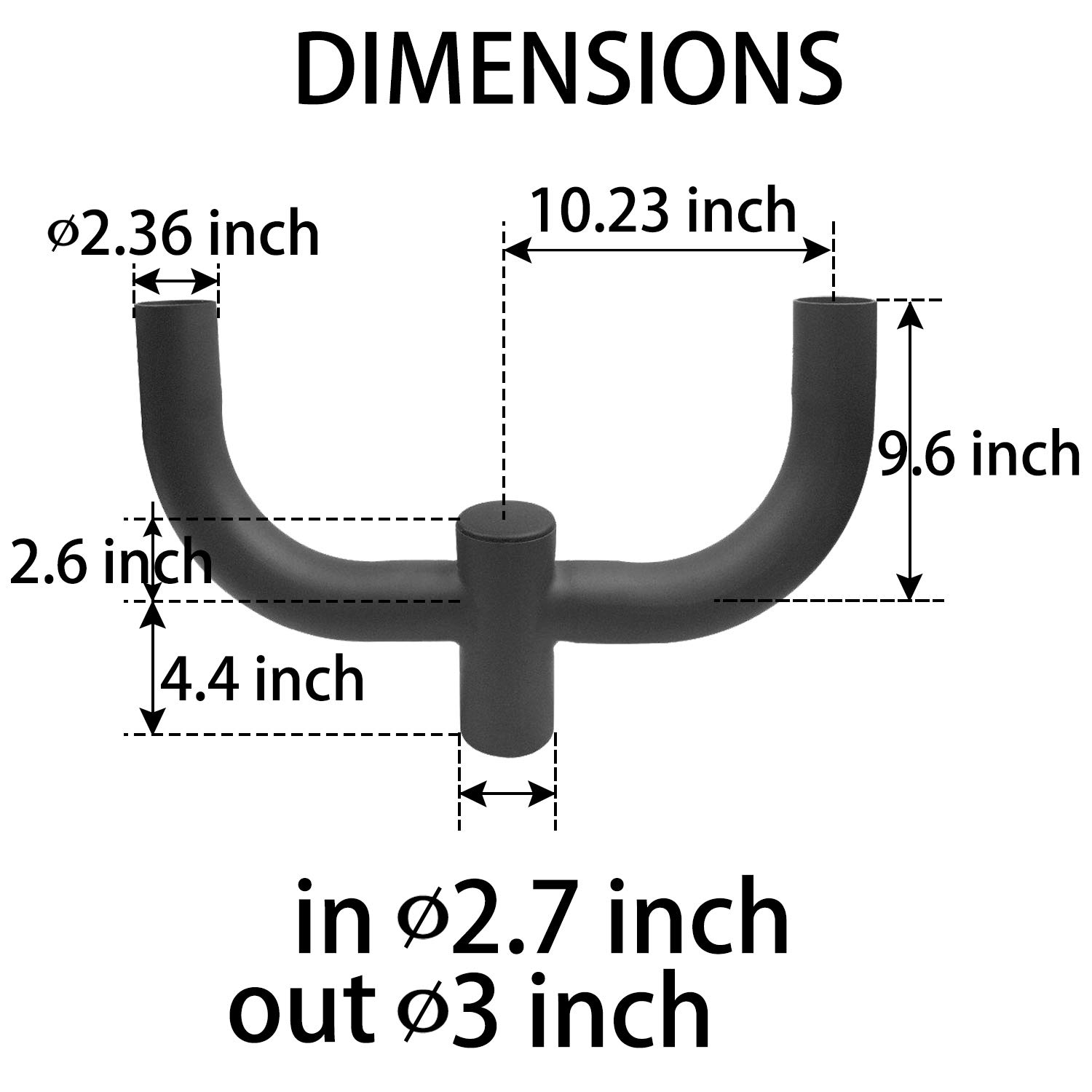 1000LED 180 Degree Double Bullhorn Mounting Bracket - 2-3/8 Inch Slip Fitter, Heavy Duty Steel for LED Shoebox Lights, Street Lights & Parking Lot Lights - Perfect for Outdoor Commercial Lighting Installations
