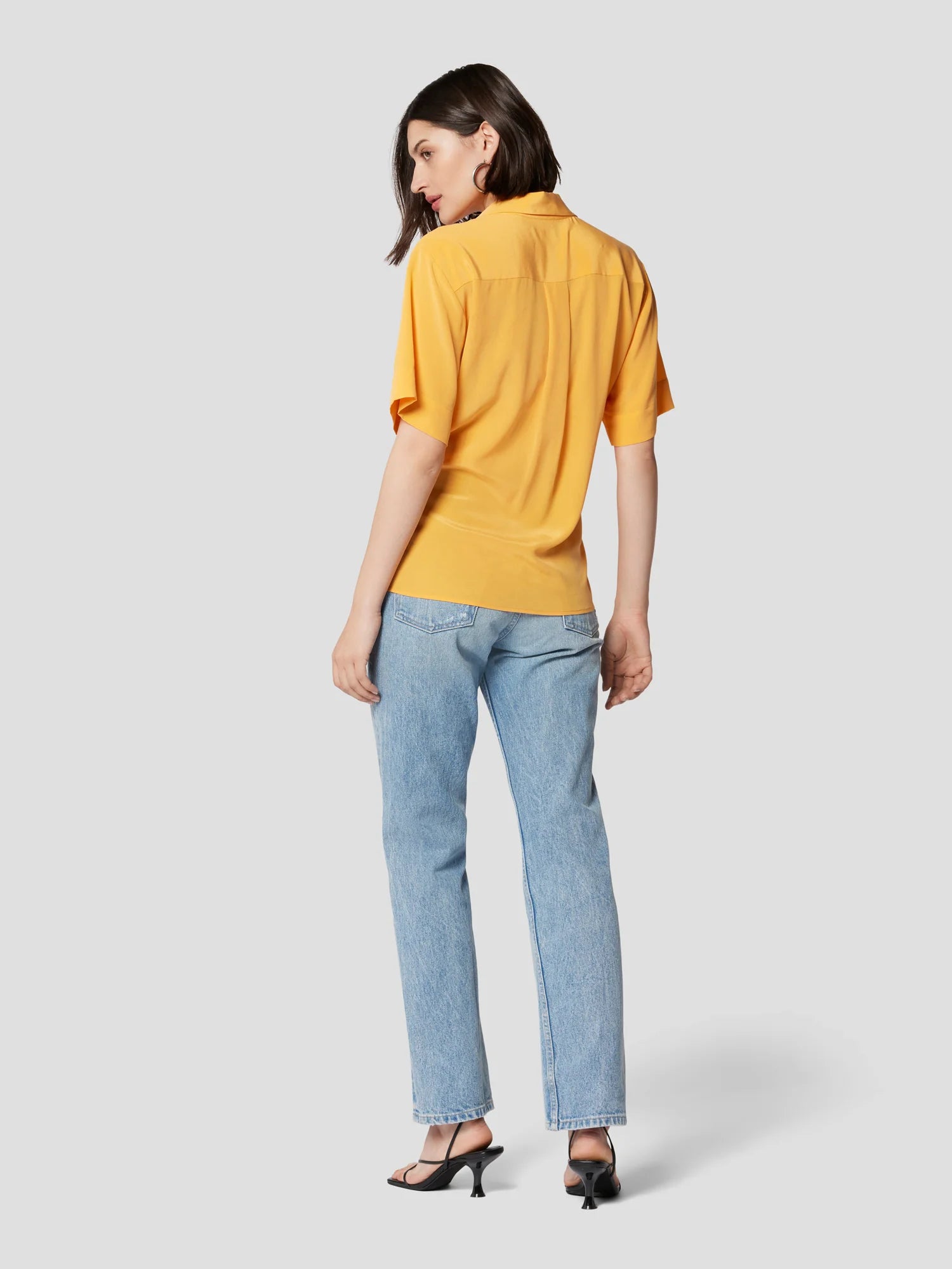 Everly Silk Shirt for Women - Soft & Luxurious Apricot Orange Blouse - Perfect for Office Wear, Date Nights & Special Occasions