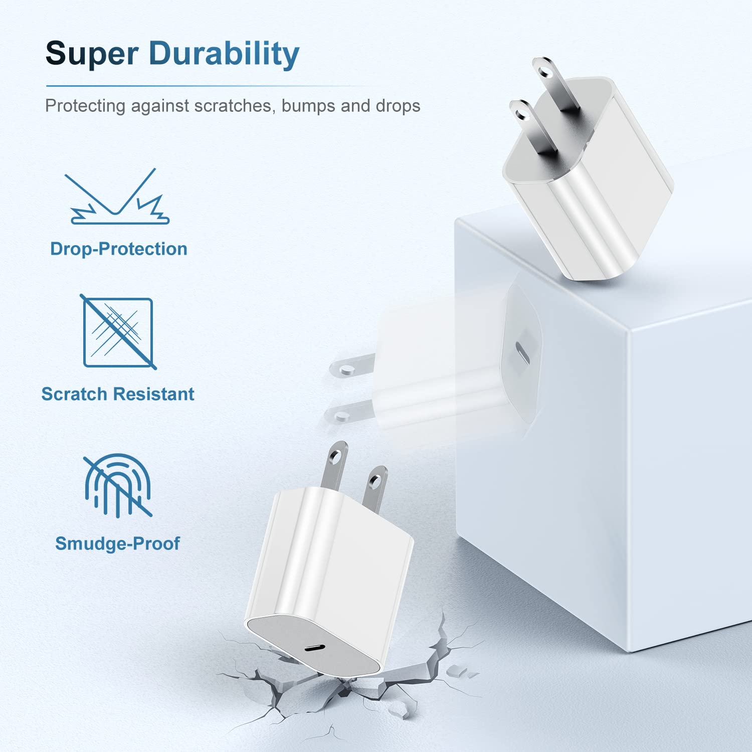 20W USB C Fast Charger Block 2-Pack - PD Type-C Wall Charger Plug for iPhone 16/16 Pro/15 Plus/15 Pro/14 Pro Max/13 mini/12 Pro/11, iPad & Samsung Galaxy - Compact Power Adapter Cube for Home, Office & Travel Charging