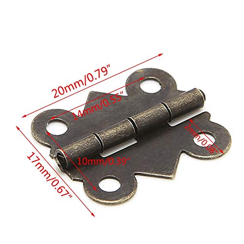 10 Pack Mini Butterfly Cabinet Hinges 20mm x17mm - Gold Finish for Jewelry Box, Drawer & Furniture (Perfect for DIY Projects & Home Decor)