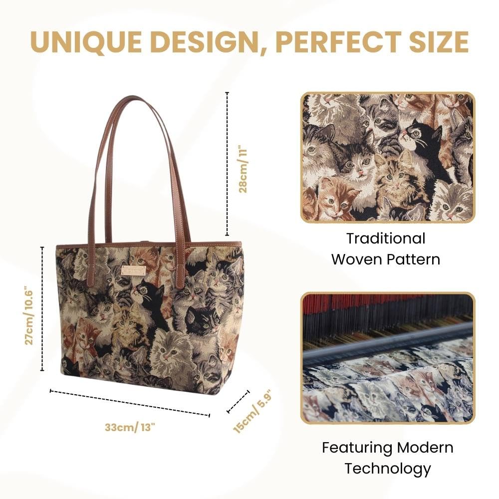 Stylish Signare Tapestry Shoulder Bag for Women - Fashionable Large Tote Purse for Work, Travel & Daily Use | Durable Canvas Handbag with Pockets for Commuting, Beach & Shopping
