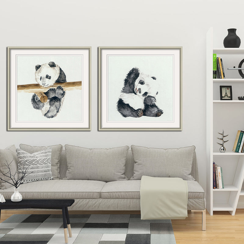 Panda II Wall Art - Modern Abstract Canvas Painting 50x50cm - Perfect for Living Room, Bedroom & Office Decor