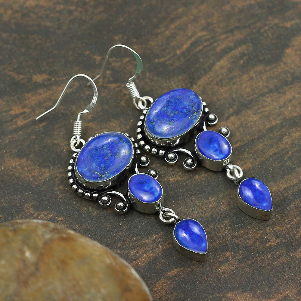 16.96 Carats Natural Semi-Precious Gemstone Dangle Earrings for Women - Handmade Bohemian Jewelry, Perfect Gift for Mom & Wife (Birthday, Anniversary, Valentine's Day) | Elegant for Parties, Weddings & Daily Wear