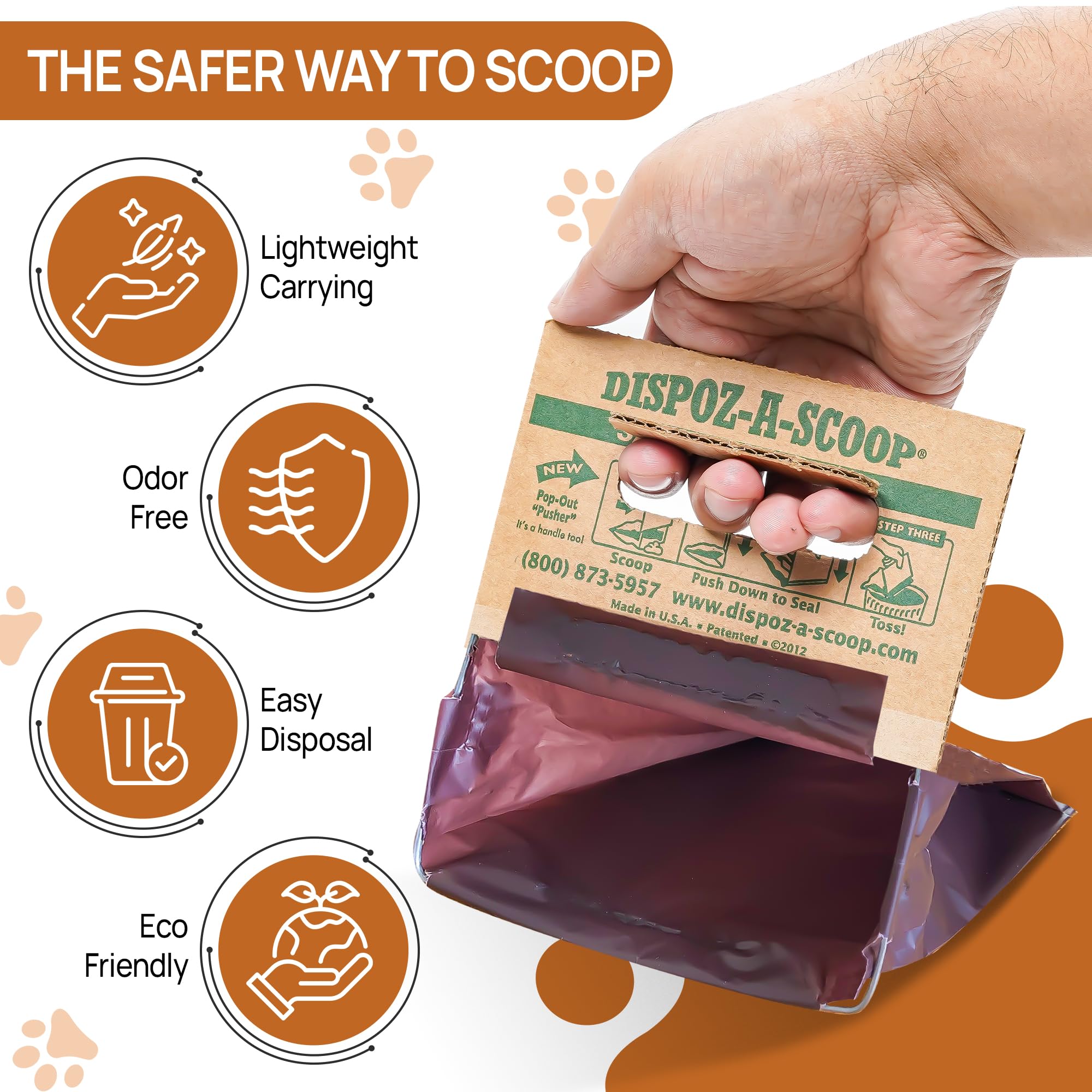 Dispoz-A-Scoop No-Touch Dog Pooper Scooper with Waste Bag Attachment | Hygienic Poop Scooper for Small & Large Dogs | Portable Yard & Walking Waste Cleanup Tool | Includes 250 Bags | Ideal for Park Visits, Backyard Cleanup & Daily Dog Walks