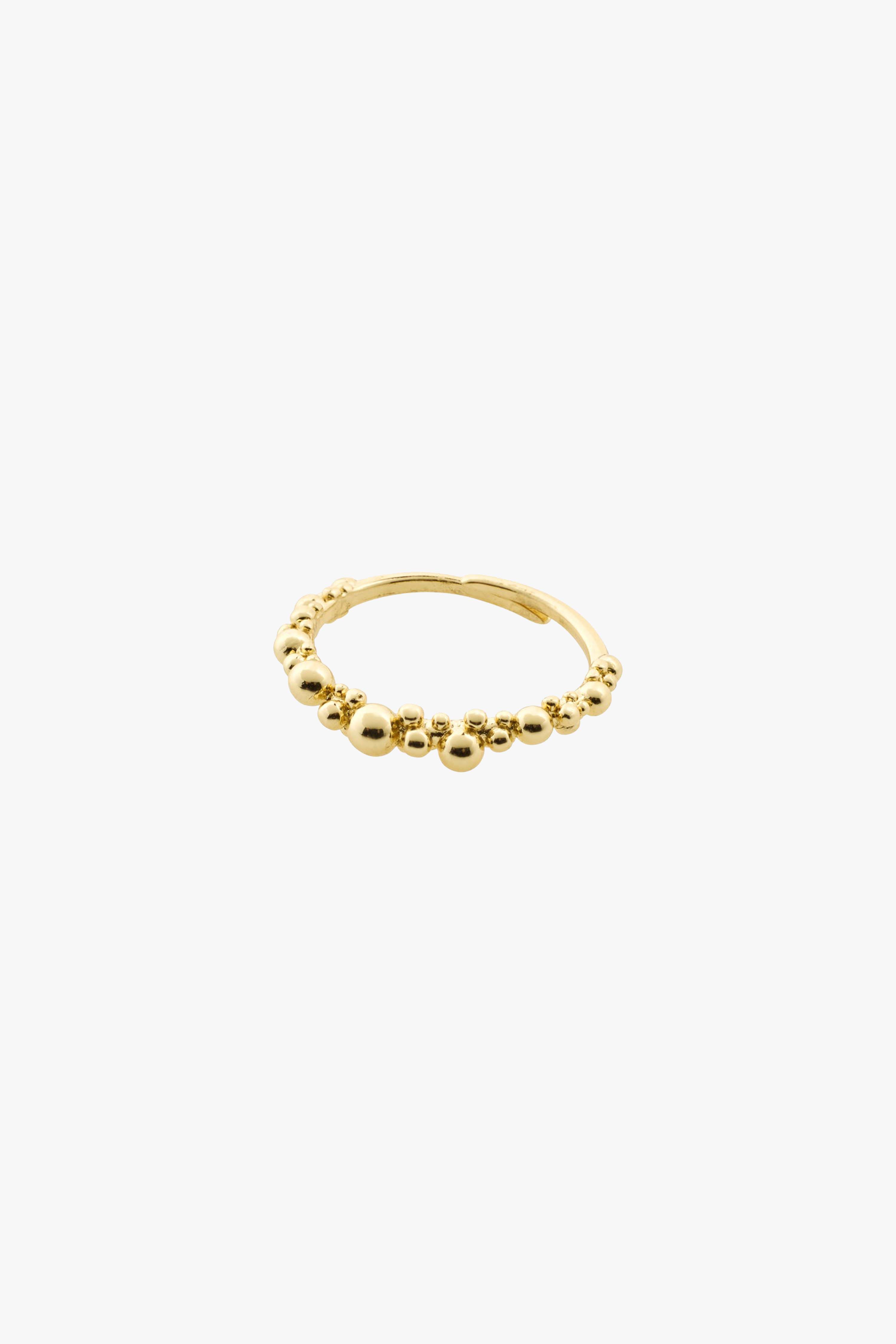 Solidarity Recycled Bubbles Adjustable EOL Ring in Gold - Eco-Friendly Adjustable Statement Ring for Women, Perfect for Everyday Wear, Gift Giving and Sustainable Fashion