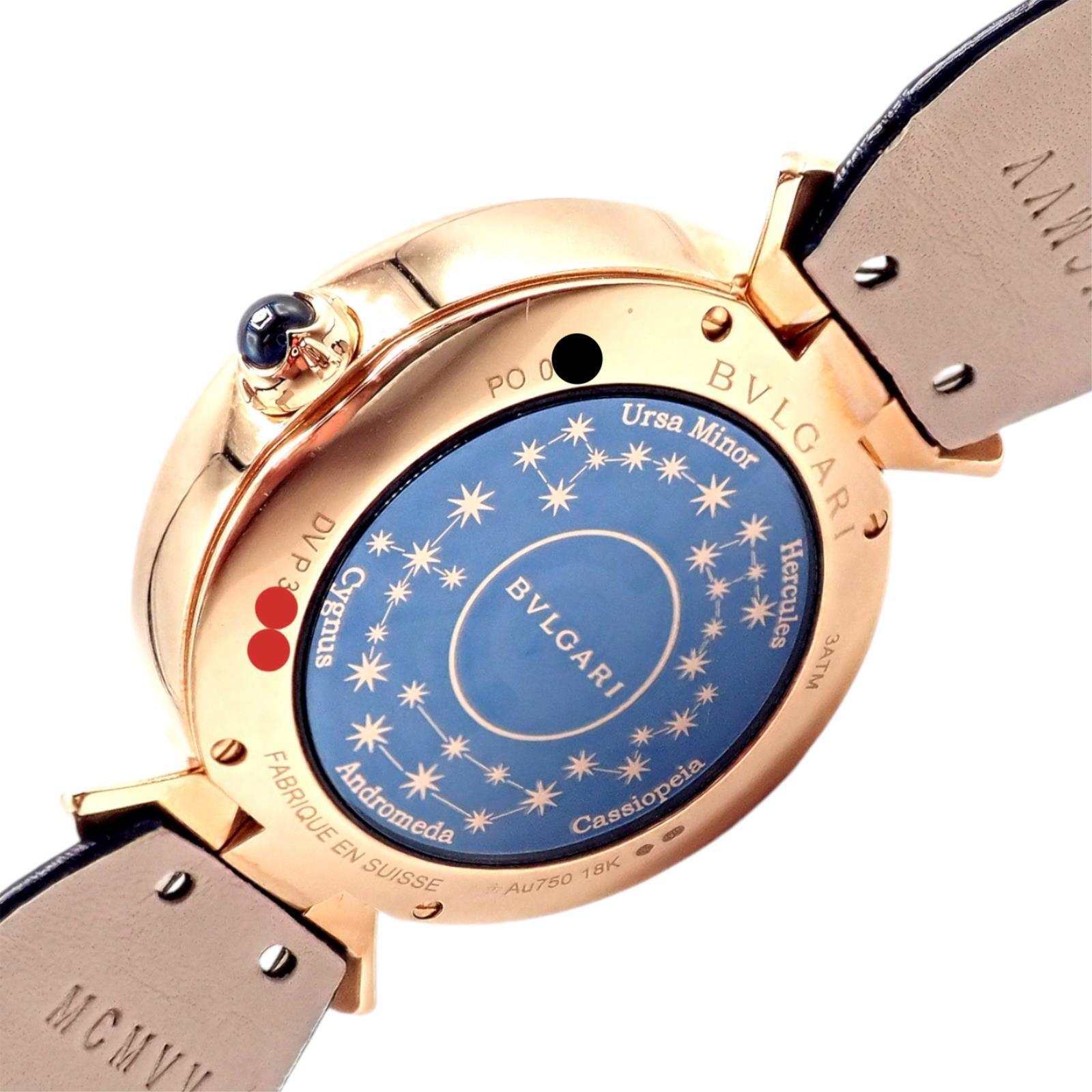 Bulgari 18k Rose Gold Diamond Sapphire Divas Dream Automatic Roman Night Watch - Luxury Women's Timepiece for Gala Events & Evening Occasions