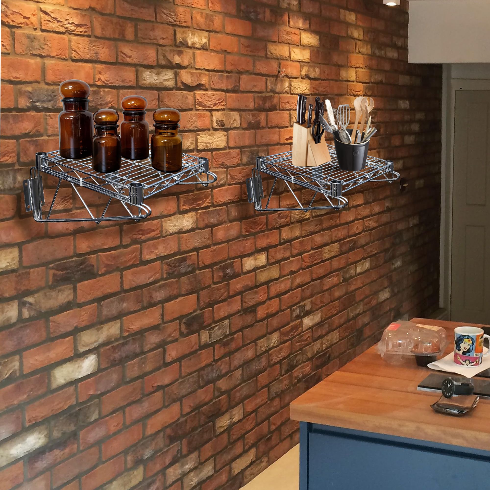 Heavy Duty Chrome Wire Storage Wall Shelf - 21