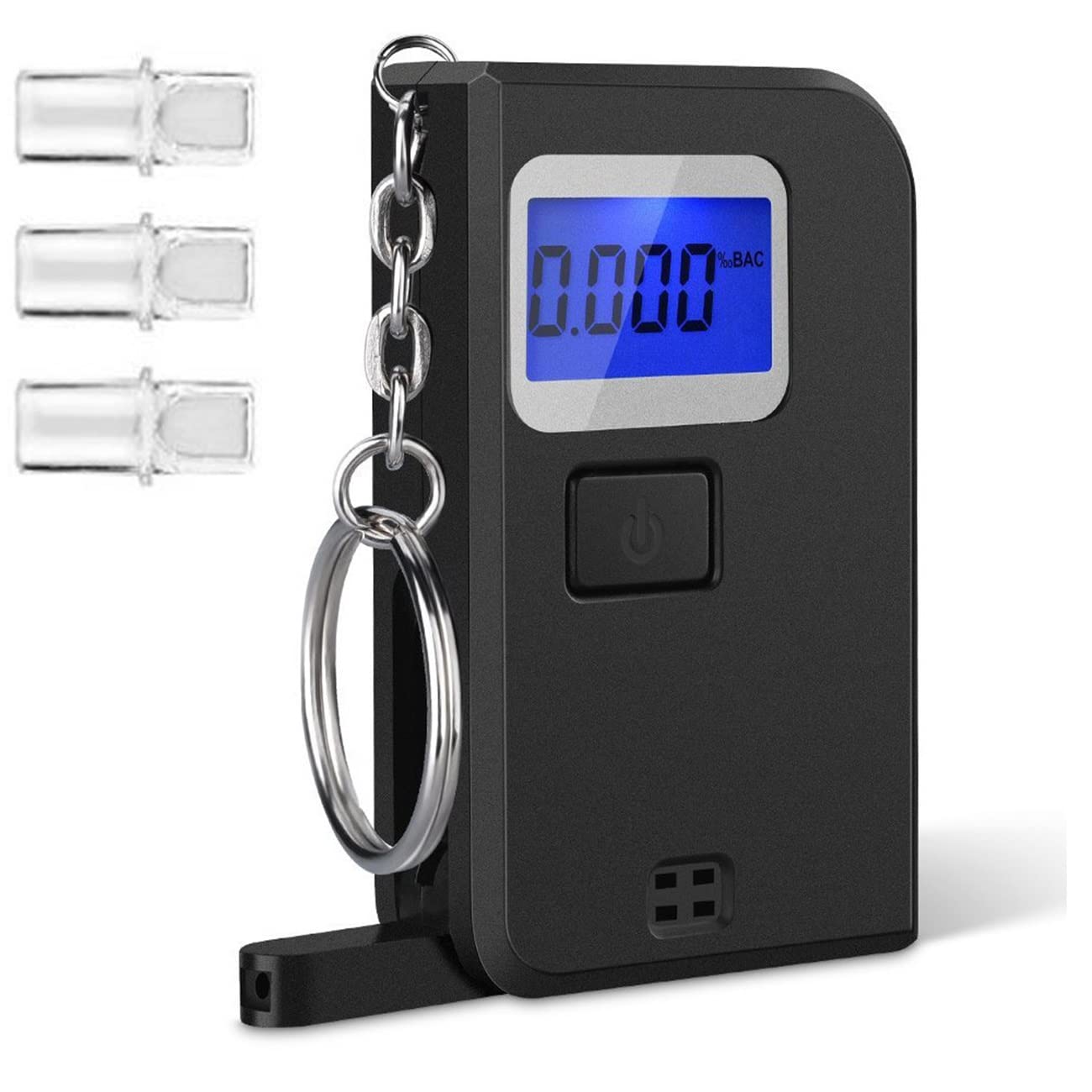 Portable Keychain Breathalyzer - Personal & Professional Alcohol Tester with Blue Backlight LCD Display | Perfect for Nightlife, Workplace Safety & Responsible Drinking