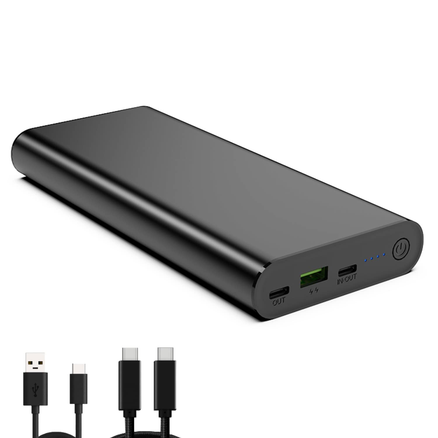 SunJack 100W 25600mAh Power Bank - Portable Laptop Charger with Quick Charge 3.0, Dual USB-C & USB 3.0 Ports, E-Marker Cable - Fast Charging for MacBook, iPhone, iPad, Samsung Galaxy - Perfect for Travel, Camping & Emergency Power Backup