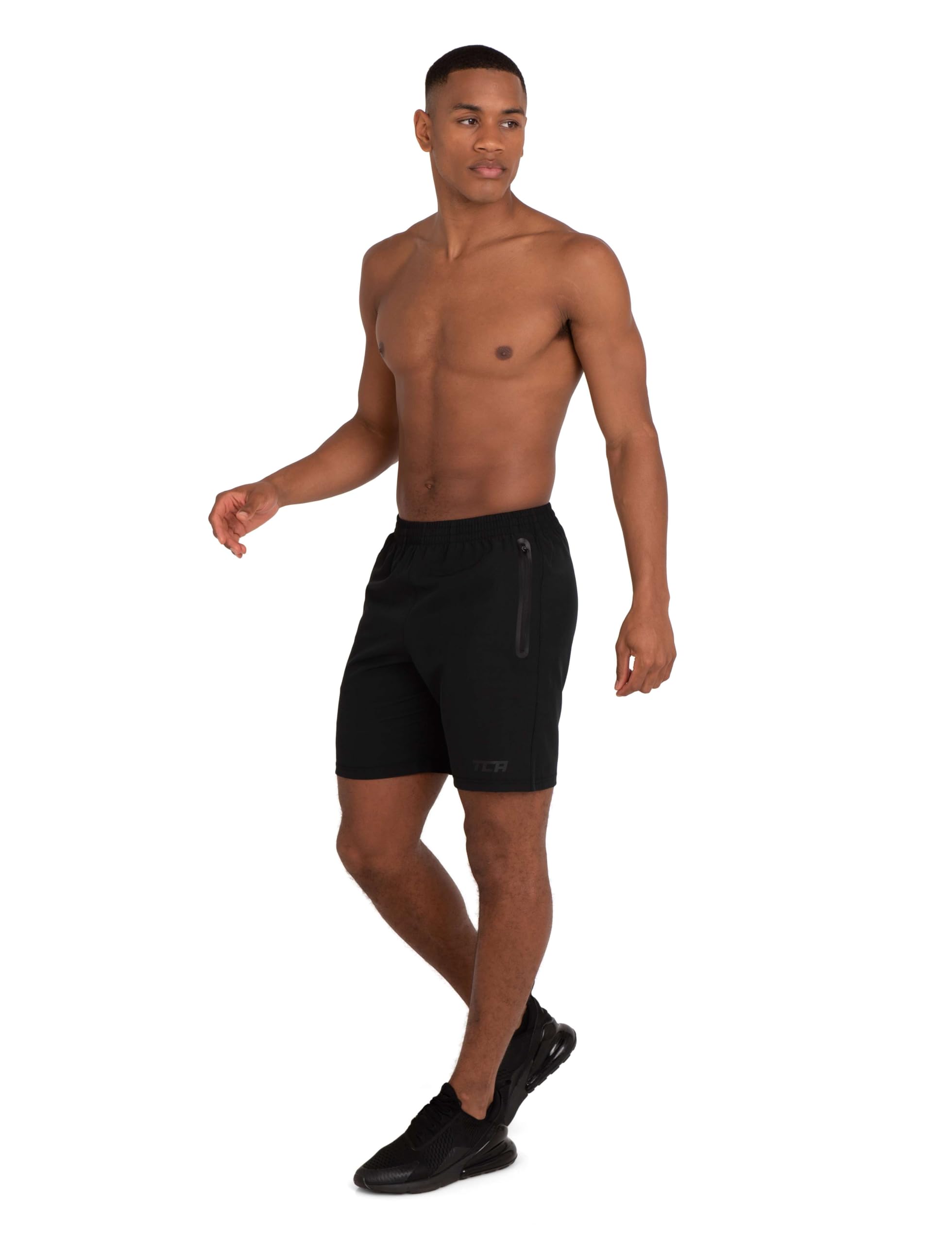 TCA Elite Tech Men's Gym Athletic Workout Running Shorts with Zipper Pockets - Lightweight Quick-Dry Training Shorts for Running, Basketball & Gym Workouts