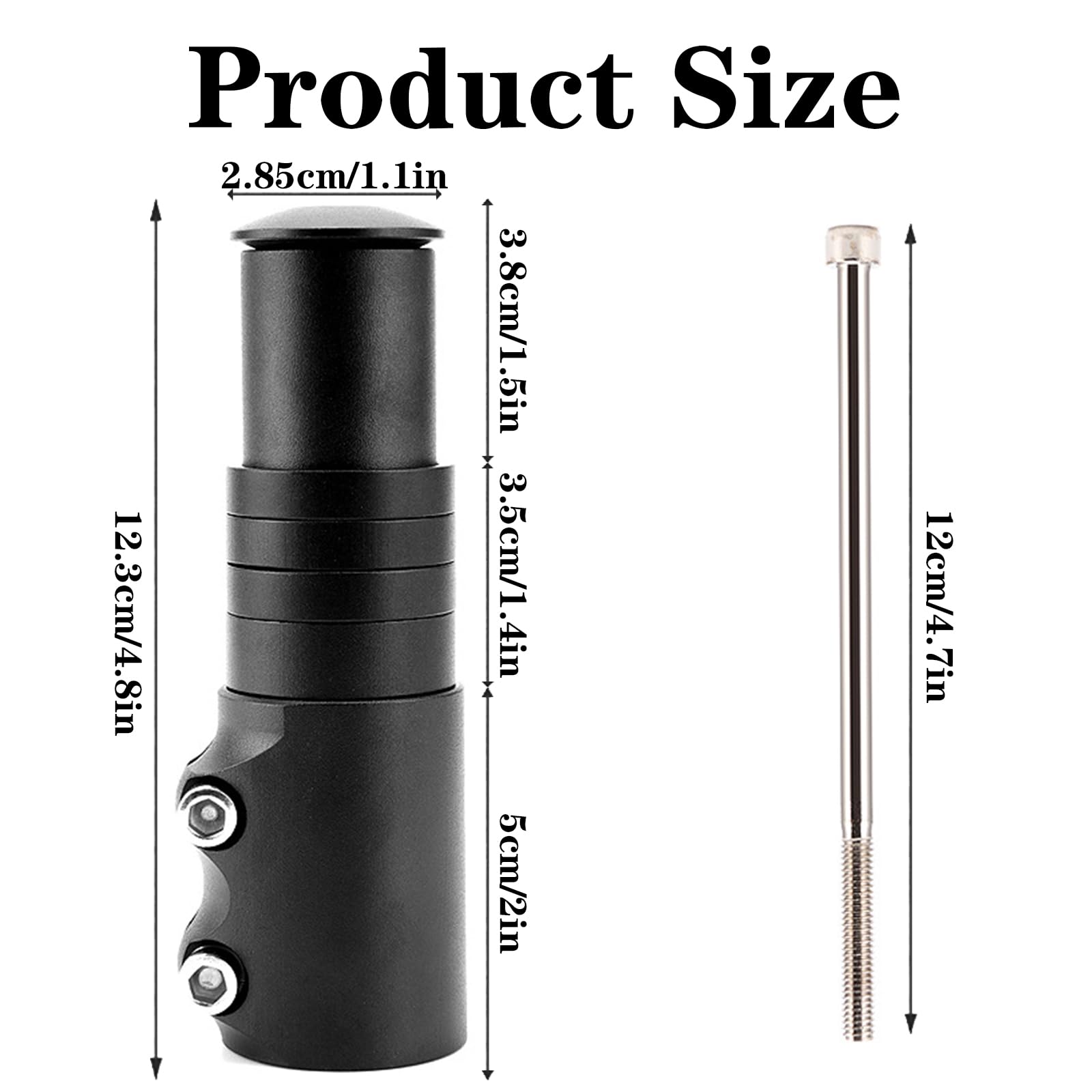 ECOMAID Adjustable Bike Stem Riser - Aluminum Alloy Bicycle Fork Stem Extender for Mountain & Road Bikes | Handlebar Height Adjuster for Comfortable Cycling & Commuting