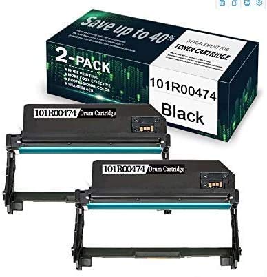 2-Pack Black 101R00474 Compatible Drum Cartridge Replacement for Xerox Phaser 3260 3260DNI 3052 3260DI 3225DNI 3215NI 3215 3225 Printers - High-Quality Office & Home Printing Solution