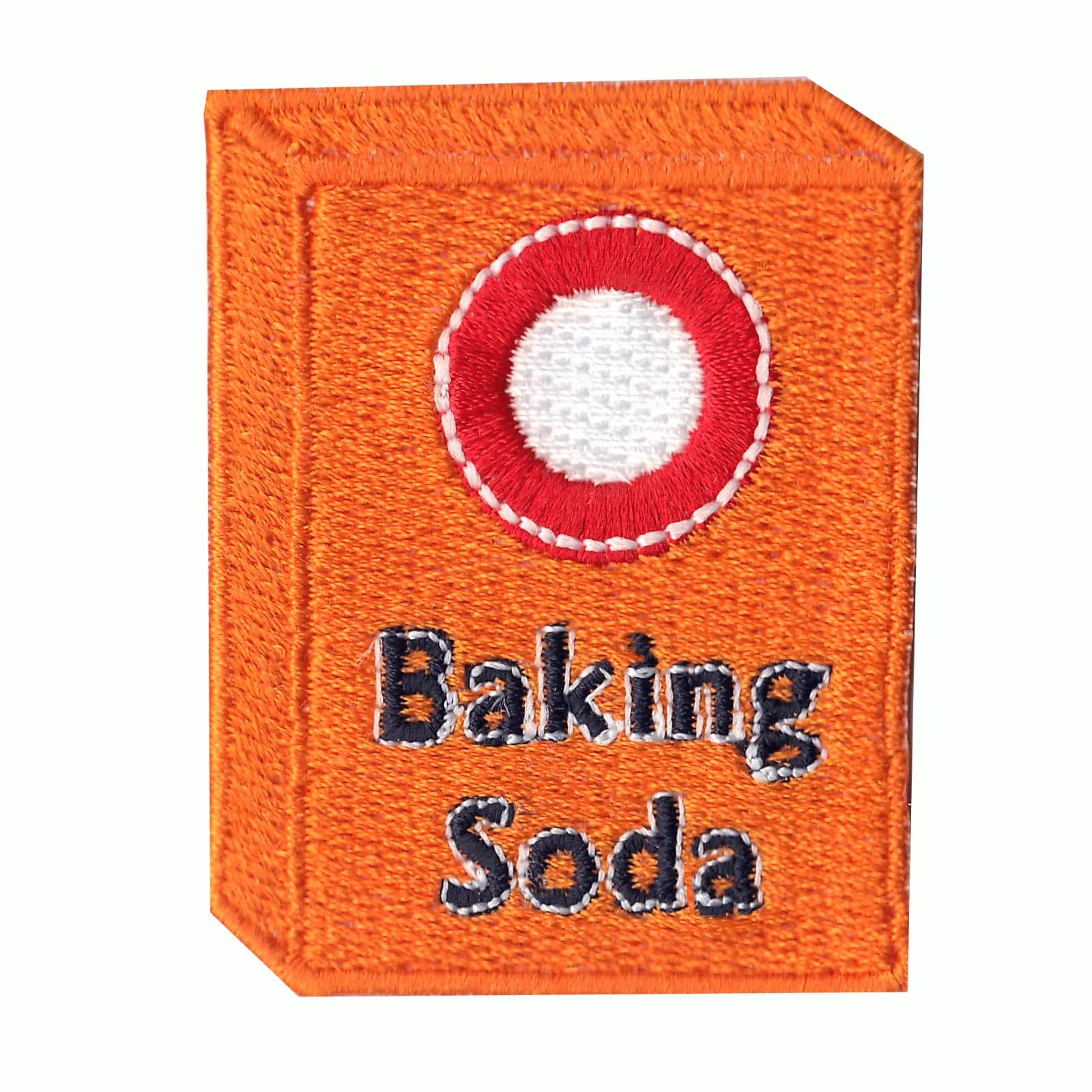 Baking Soda Box Patch - Embroidered Iron-On Logo for DIY Crafts, Baking Aprons & Denim Jackets | Premium Baking Ingredient Themed Sewing Accessory