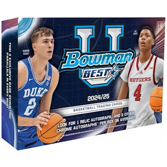 2024-2025 Bowman University Best Basketball Trading Cards Hobby Box - Collectible Sports Cards for Breakers, Investors & Fans - Perfect for Trading, Gifting & Fantasy Leagues