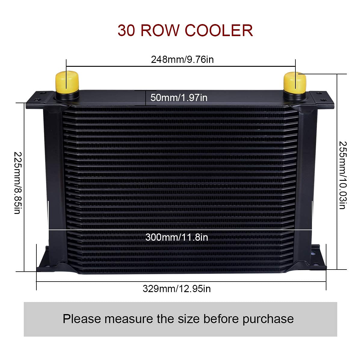 EVIL ENERGY 30 Row AN10-10AN Stacked Plate Oil Cooler with 6AN/8AN Adapter & 20FT Black Braided Nylon Fuel Line Kit - Universal Engine & Transmission Cooling for High-Performance Cars, Trucks, and Racing Vehicles