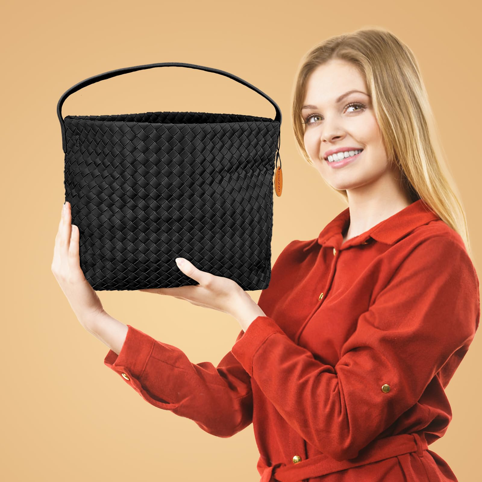 Eco-Friendly Vegan Leather Woven Tote Bag for Women - Handmade Shoulder Bag with Top Handle | Perfect for Shopping, Beach & Everyday Use