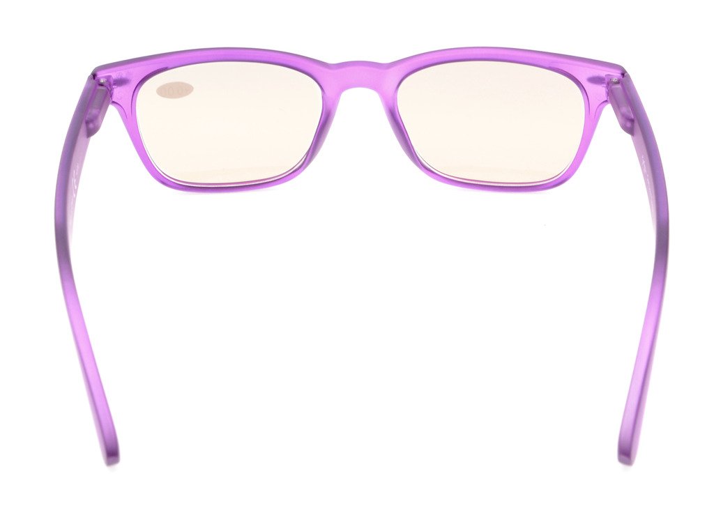 Eyekepper Blue Light Blocking Computer Glasses with Tinted Lens - Matte Purple Frame +0.50 for Screen Time & Digital Eye Strain Relief