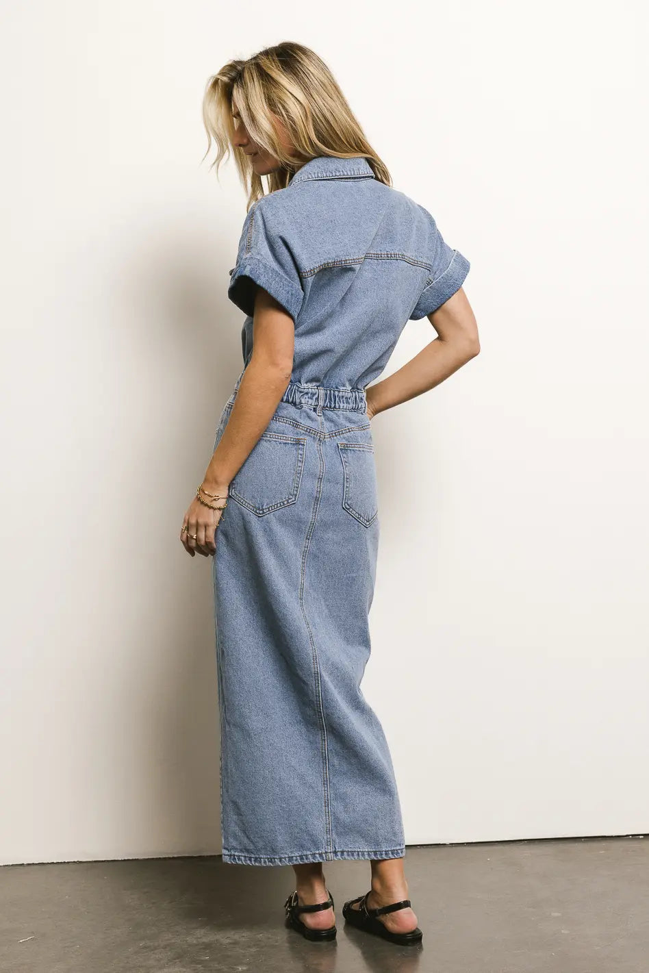 Stylish Jordyn Denim Dress for Women | Trendy Blue Denim Midi Dress | Perfect for Casual Outings, Date Nights & Summer Fashion