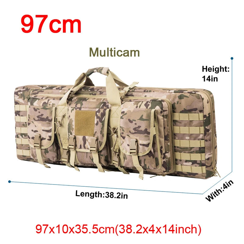 Tactical Double Rifle Case - Durable Waterproof Gun Bag for Hunting & Shooting Range - Perfect for Outdoor Adventures & Firearm Storage