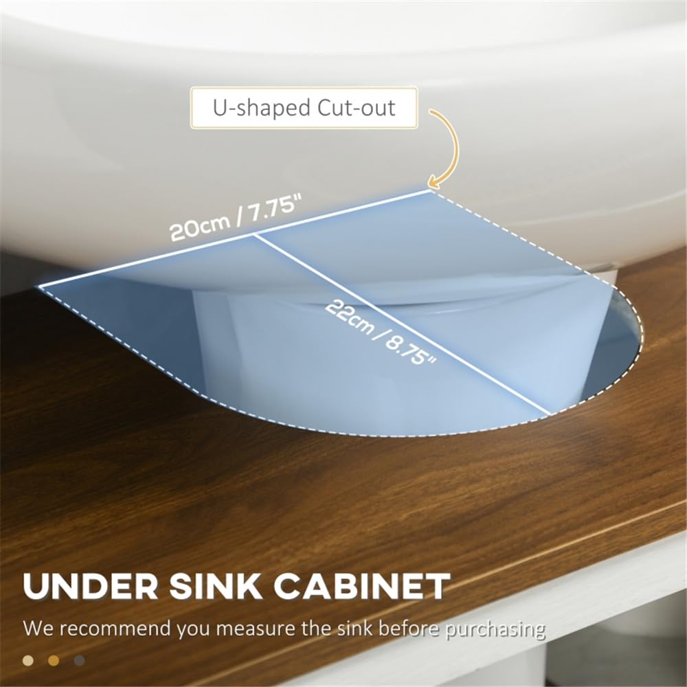 White Pedestal Sink Storage Cabinet with 2 Doors & Adjustable Shelf - Space Saving Bathroom Vanity Organizer for Towels, Toiletries & Cleaning Supplies - Perfect for Small Bathrooms, Powder Rooms & Apartment Living