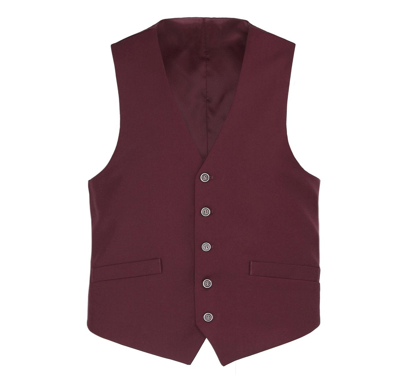 Alessandro Vitello by Renoir Burgundy Business Suit Vest - Regular Fit Waistcoat for Men | Perfect for Office, Weddings & Formal Events | Premium Dress Vest Collection 2018