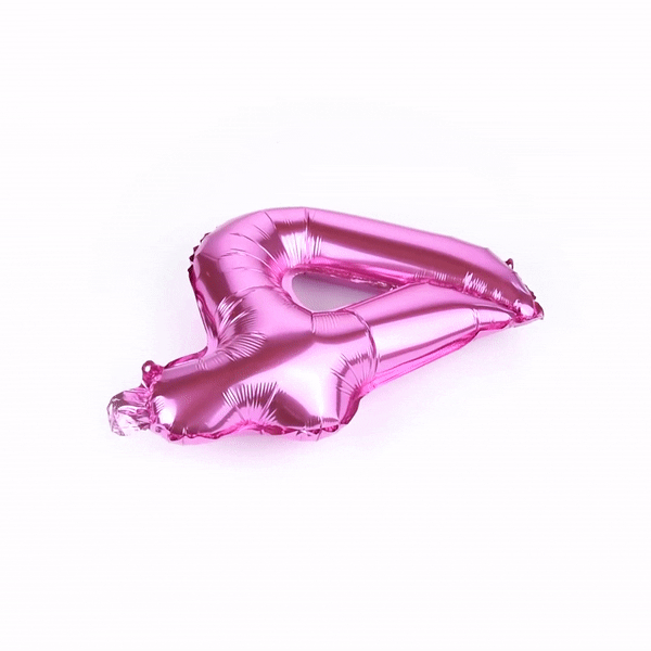 Balloonify Pink Mylar Number 4 Balloon - 16 Inch Large Foil Birthday Party Decoration - 1 Count Box - Perfect for Birthday Parties, Baby Showers & Anniversary Celebrations