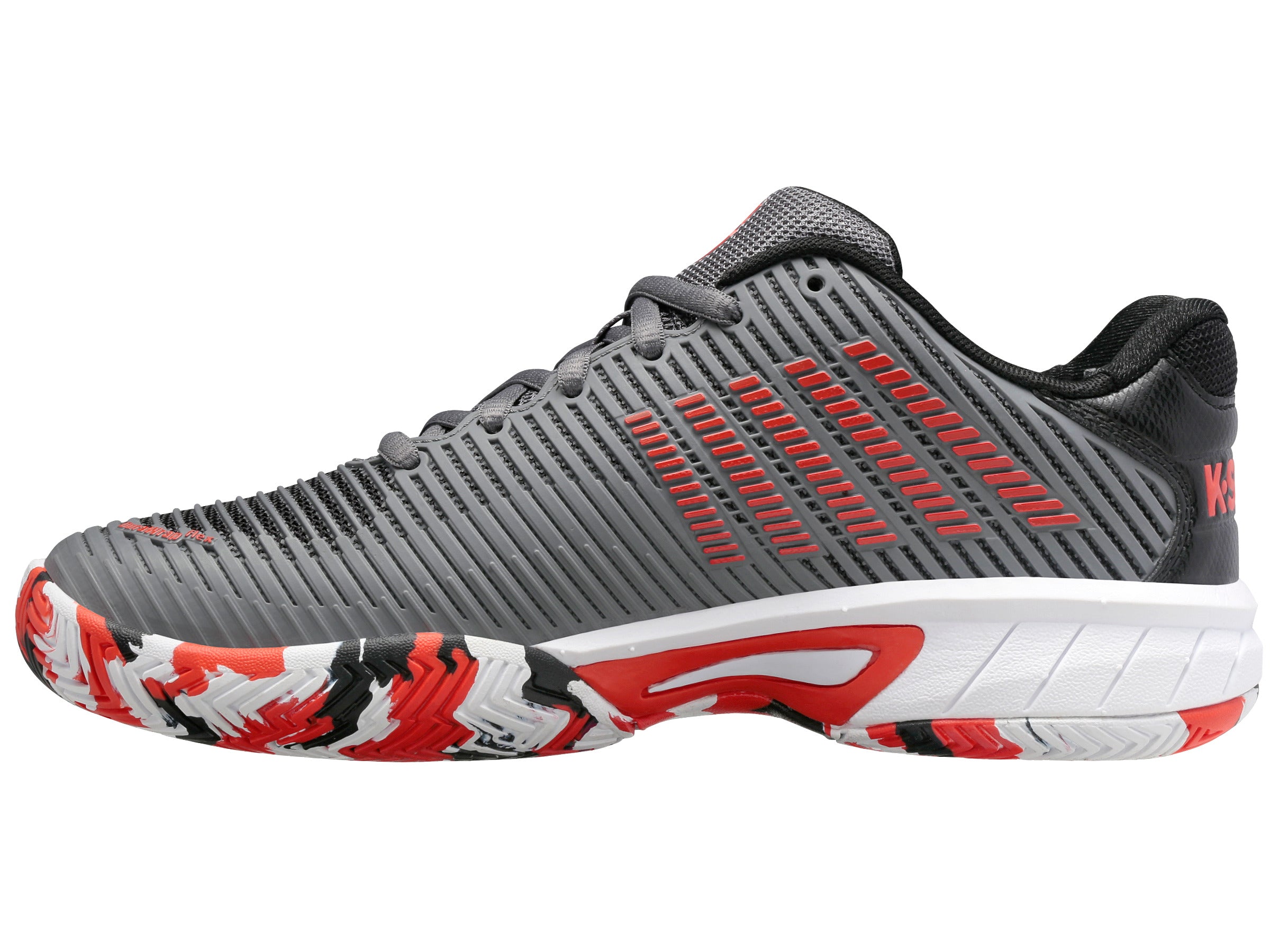 Hypercourt Express 2 Basketball Shoes for Men - Steel Gray/Jet Black/Spicy Orange | High-Performance Court Sneakers for Indoor & Outdoor Play | Perfect for Basketball Training, Casual Wear & Street Style