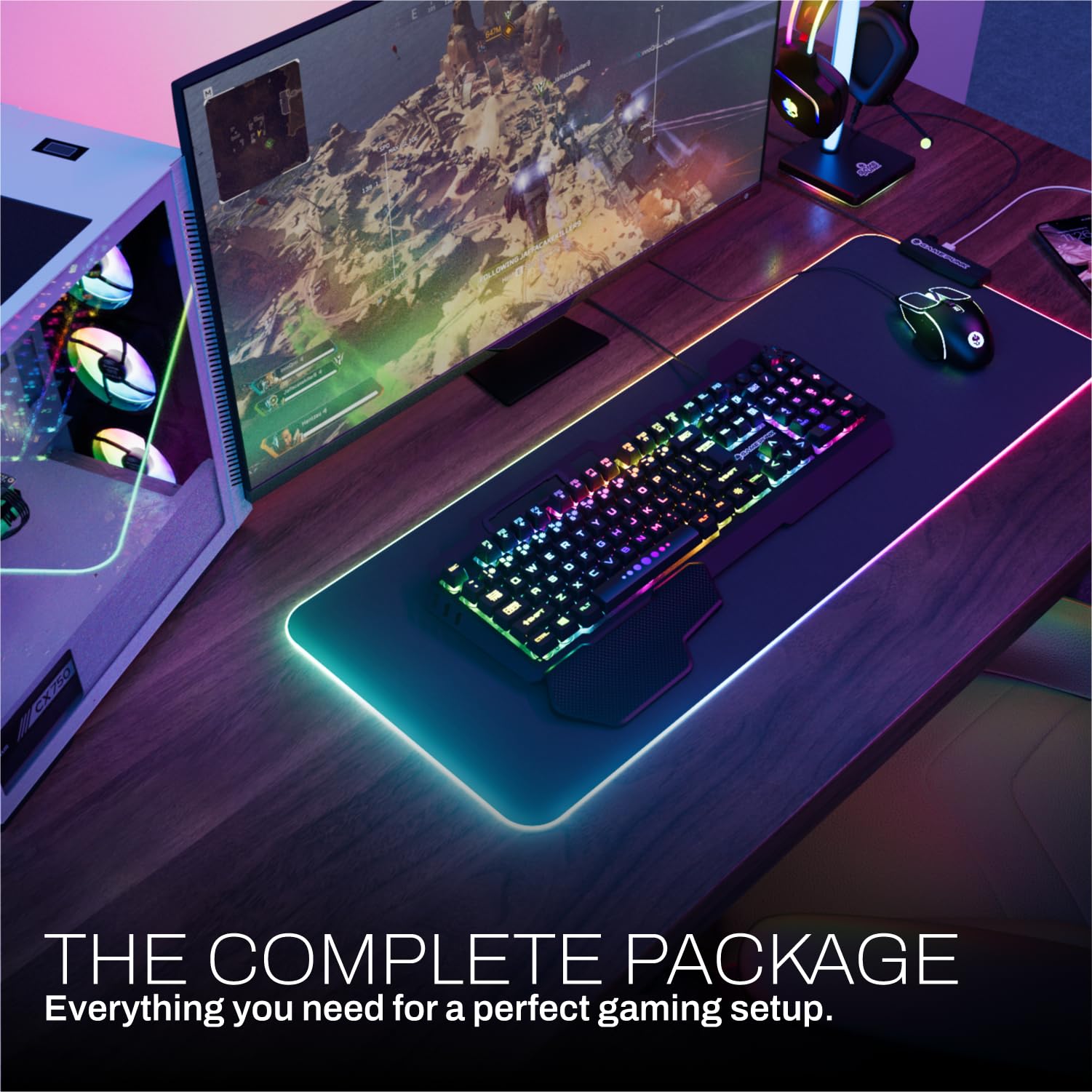 Codebreakers PC Gaming Bundle – 6-in-1 Gaming Accessories Set with RGB Keyboard, Gaming Mouse, Headset, LED XL Mouse Pad, Headphone Stand & RGB Light Strip – Perfect for Esports, Streaming & PC Gaming Setup