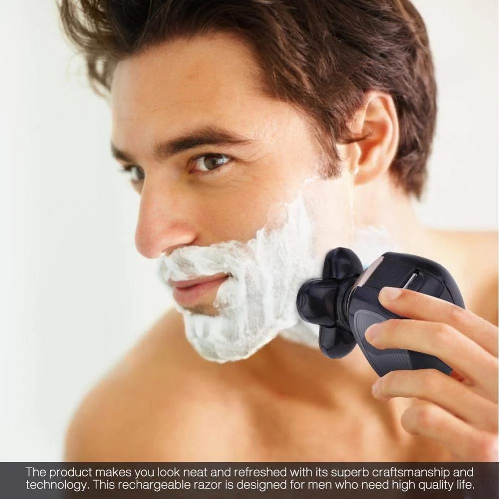 Premium Titanium Series Total Shaver for Men - Electric Razor with 5D Floating Heads & Wet/Dry Use - Perfect for Travel, Gym & Daily Grooming
