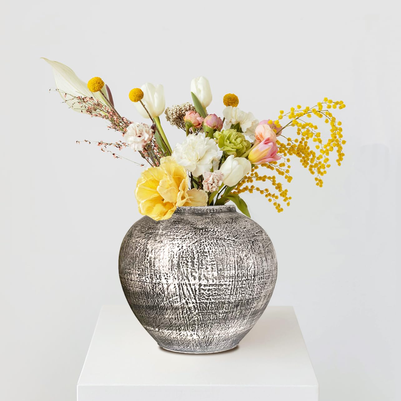 Handmade Ceramic Vase - Modern Farmhouse Decor for Coffee Table, Dining Table, Bookcase & Shelves - Perfect for Kitchen, Living Room & Office - 8.7