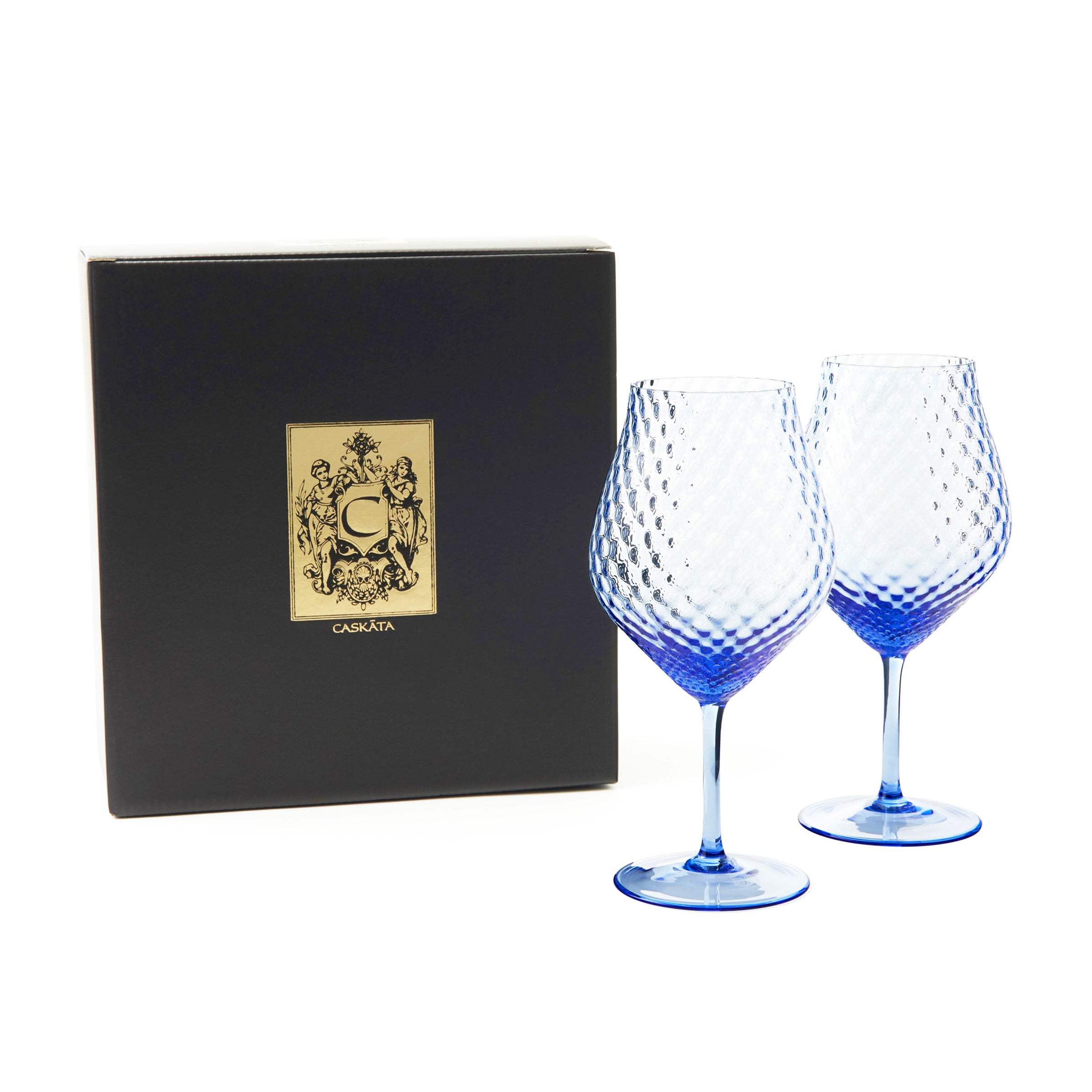 Premium Phoebe Cobalt Blue Universal Wine Glasses Set - 6-Piece Shatterproof Stemware for Red, White & Sparkling Wine - Perfect for Dinner Parties, Weddings & Home Entertaining