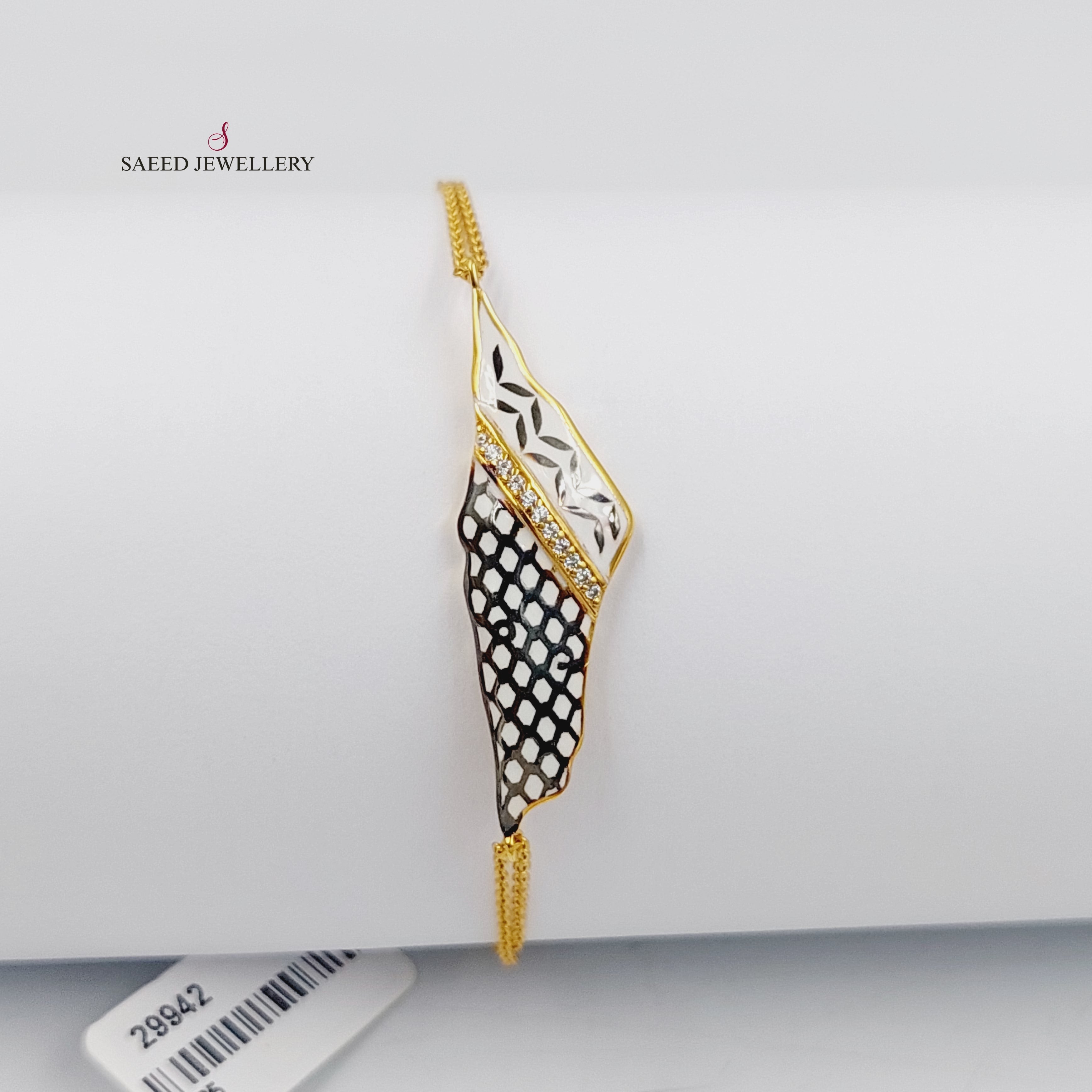 Enameled & Zircon Studded Palestine Bracelet - Handmade Middle Eastern Jewelry for Women - Perfect for Parties, Weddings & Cultural Events