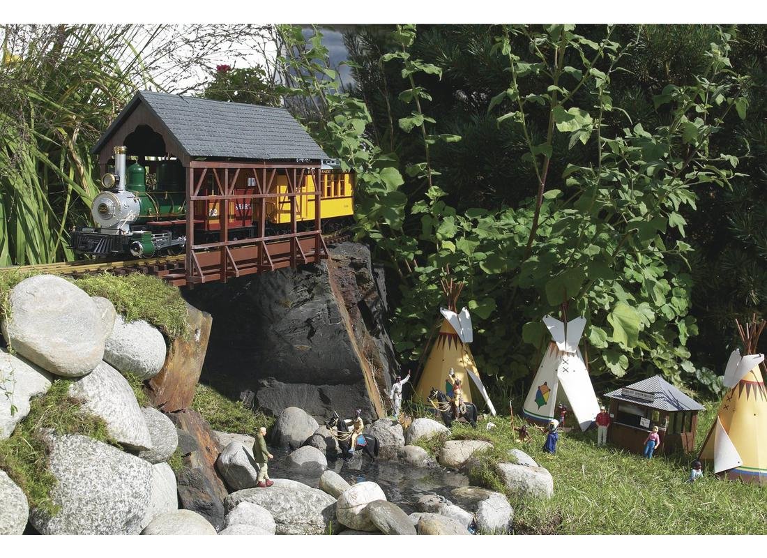 Piko 62116 G Scale Model Train Buildings - Realistic Covered Bridge for Garden & Outdoor Train Layouts | Perfect for Model Railroad Enthusiasts & Collectors
