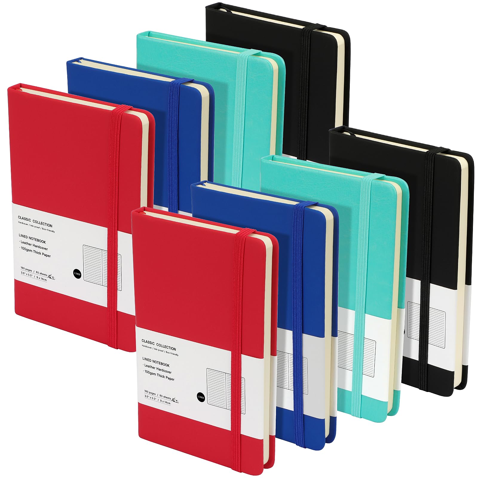 Coopay 8 Pack A6 Pocket Notebooks - 3.5