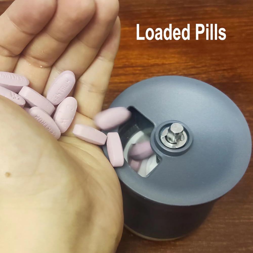CoaGu Pill Crusher & Grinder - Effortlessly Crush Multiple Tablets into Fine Powder (Gray) | Perfect for Medication Management & Easy Pill Consumption for Elderly & Pets