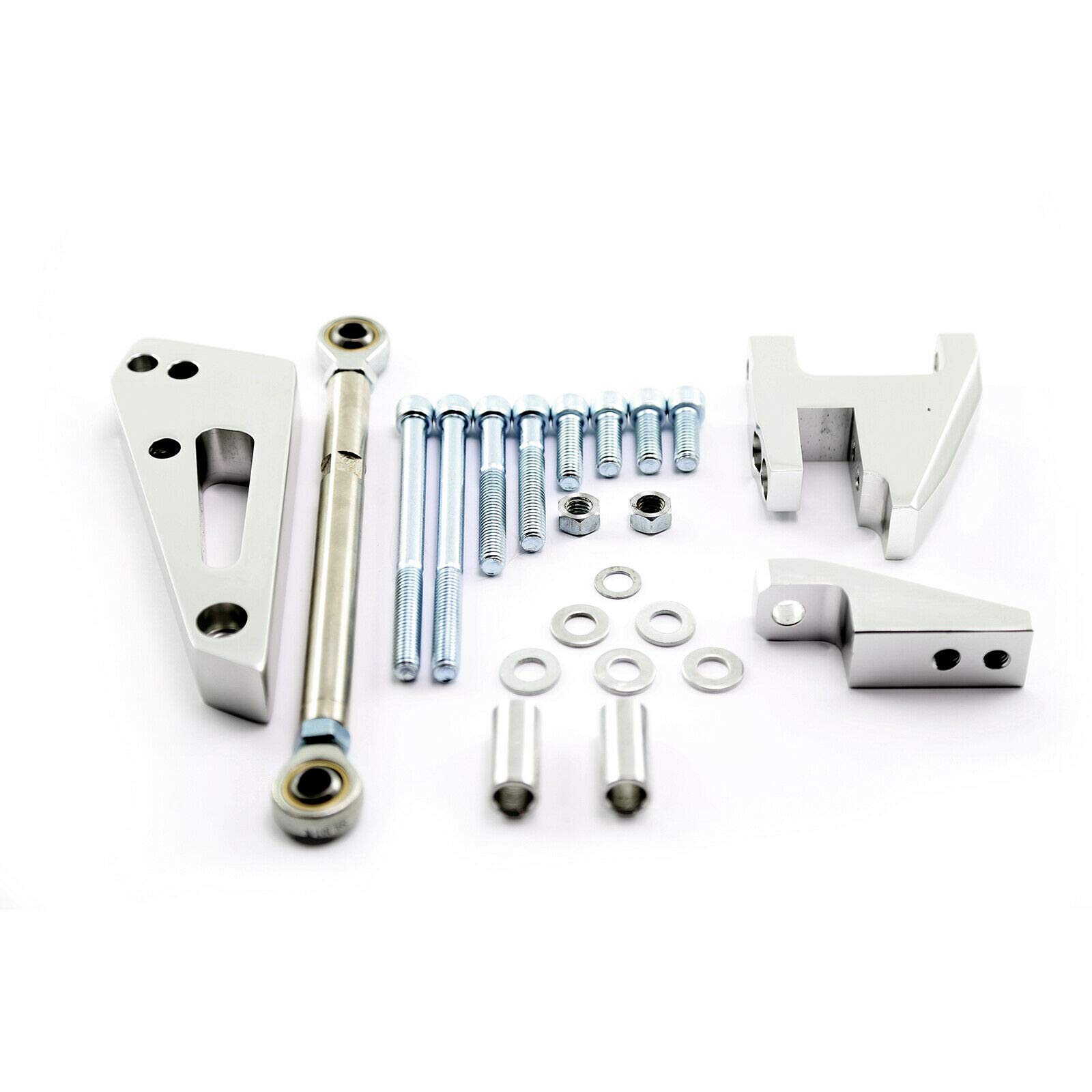 TOTMOX Chevy SBC 350 Short Water Pump SWP AC Bracket Kit - Polished Aluminum for Small Block Chevy Engines - Perfect for Hot Rods, Muscle Cars & Classic Car Restoration Projects