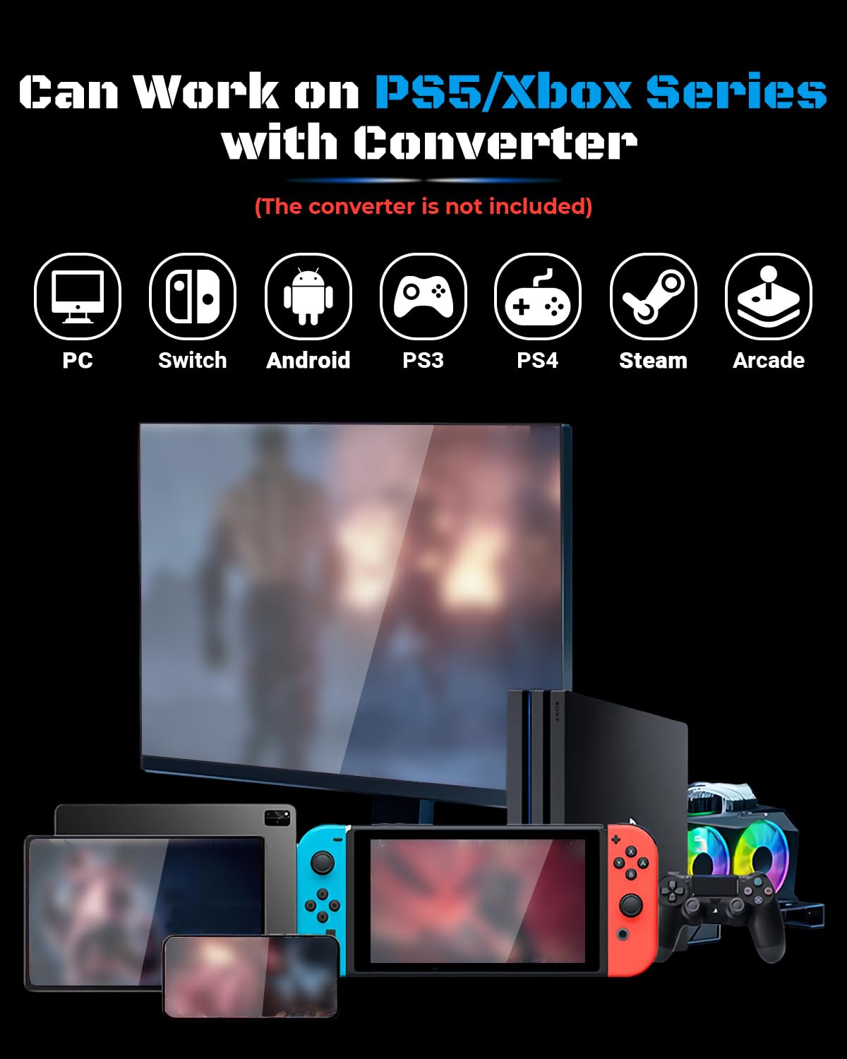 Sehawei Haute42 16-Key All-Button Arcade Controller with Turbo Function - Gamerfinger Mechanical Switches, Hot Swap & SOCD Support for PC, PS3, PS4, Switch - Perfect for Street Fighter, Fighting Games & Retro Arcade Gaming
