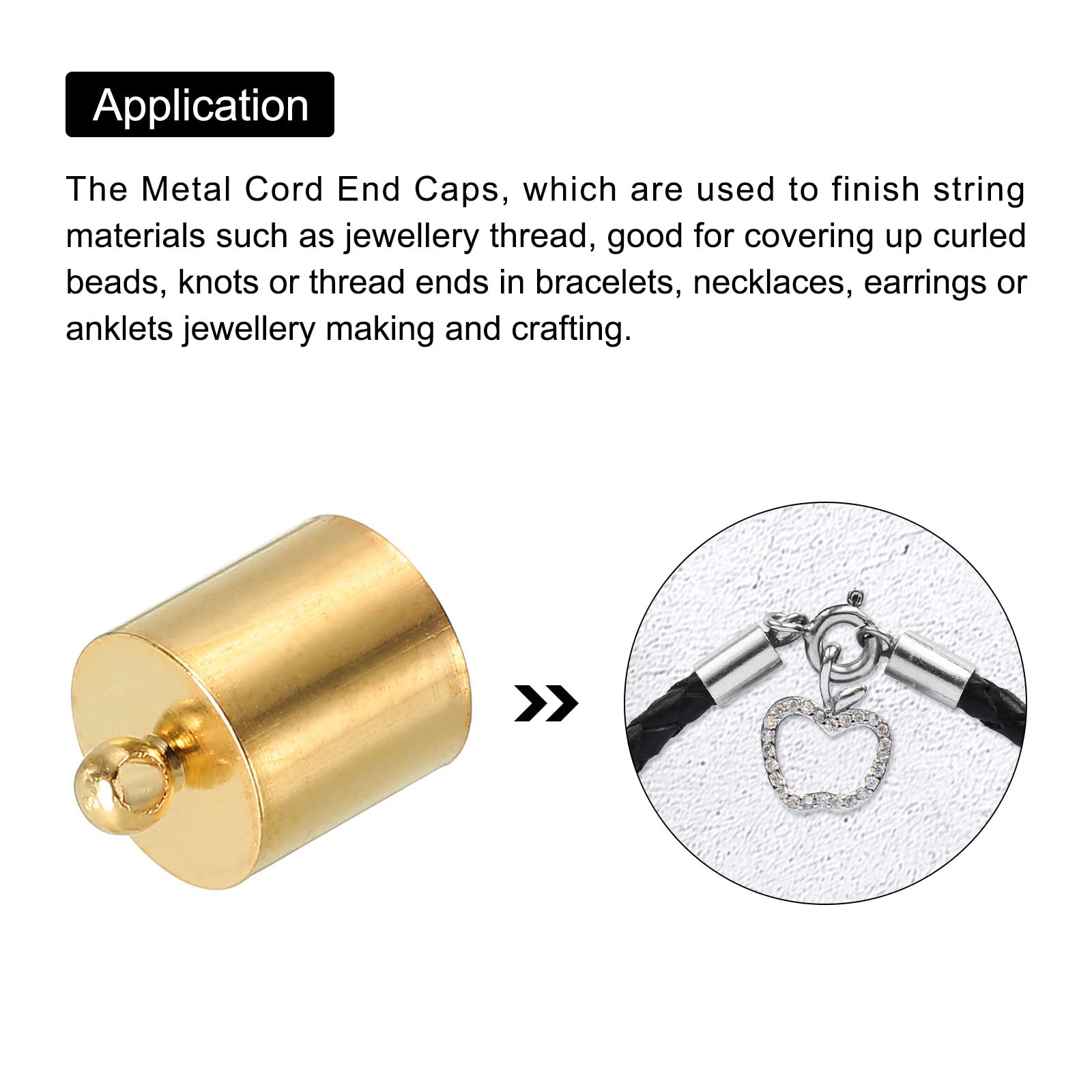 PATIKIL 100Pcs 2.8mm Brass Cord End Caps - Rose Gold Barrel Beads for Kumihimo, Leather Bracelets, Tassels & Jewelry Making (3.5mm Length) - Perfect for DIY Crafts, Necklace Ends & Macrame Projects