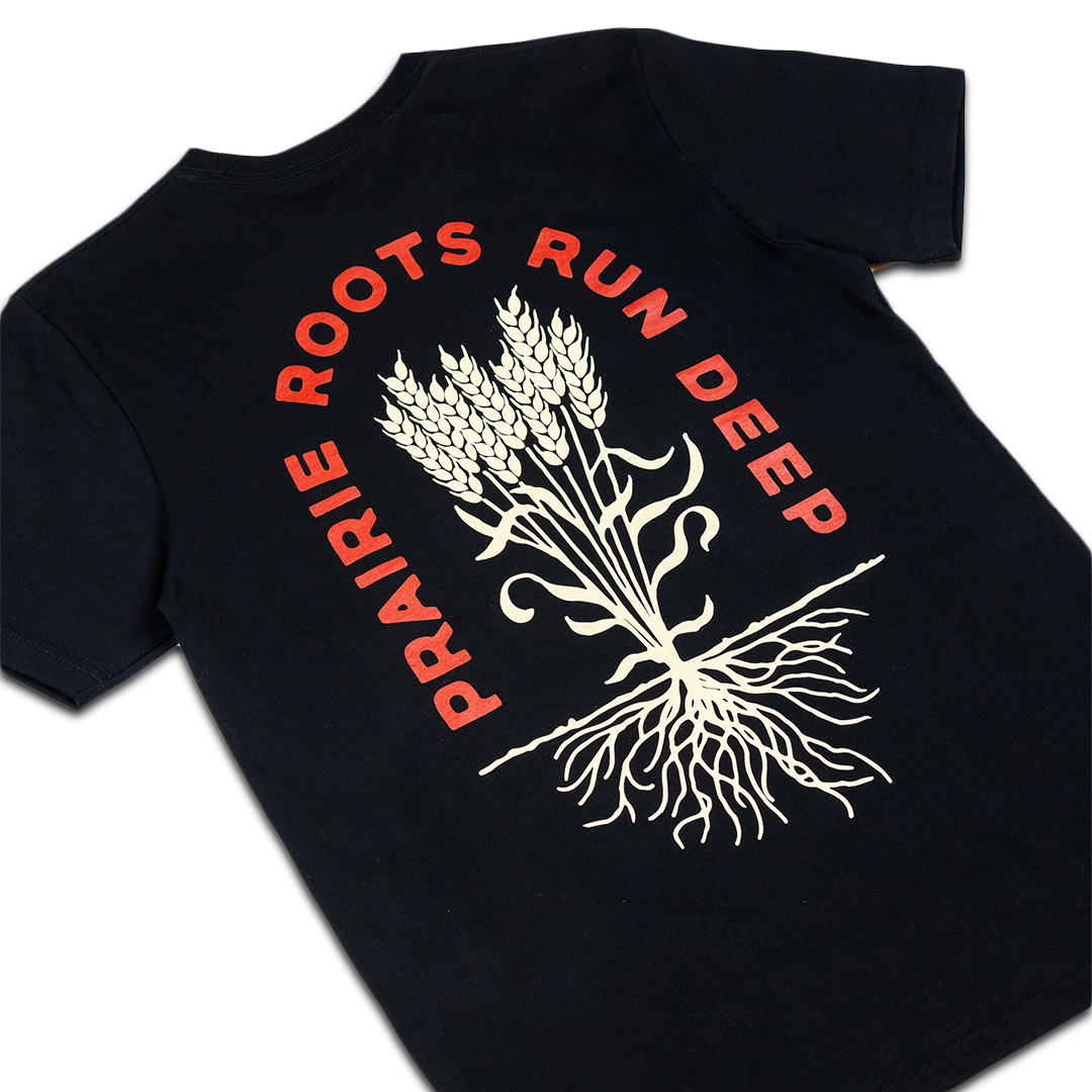 Prairie Roots Premium Cotton T-Shirt for Men & Women - Soft & Comfortable Black Tee - Perfect for Casual Wear, Outdoors & Everyday Use