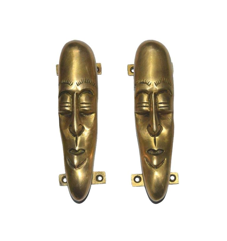 Handcrafted Tribal Man Face Door Handle - Modern Art Door Pull for Home Decor, Cultural Theme Showpiece - Perfect for Meditation Rooms, Boho Interiors & Unique Welcome Decorations