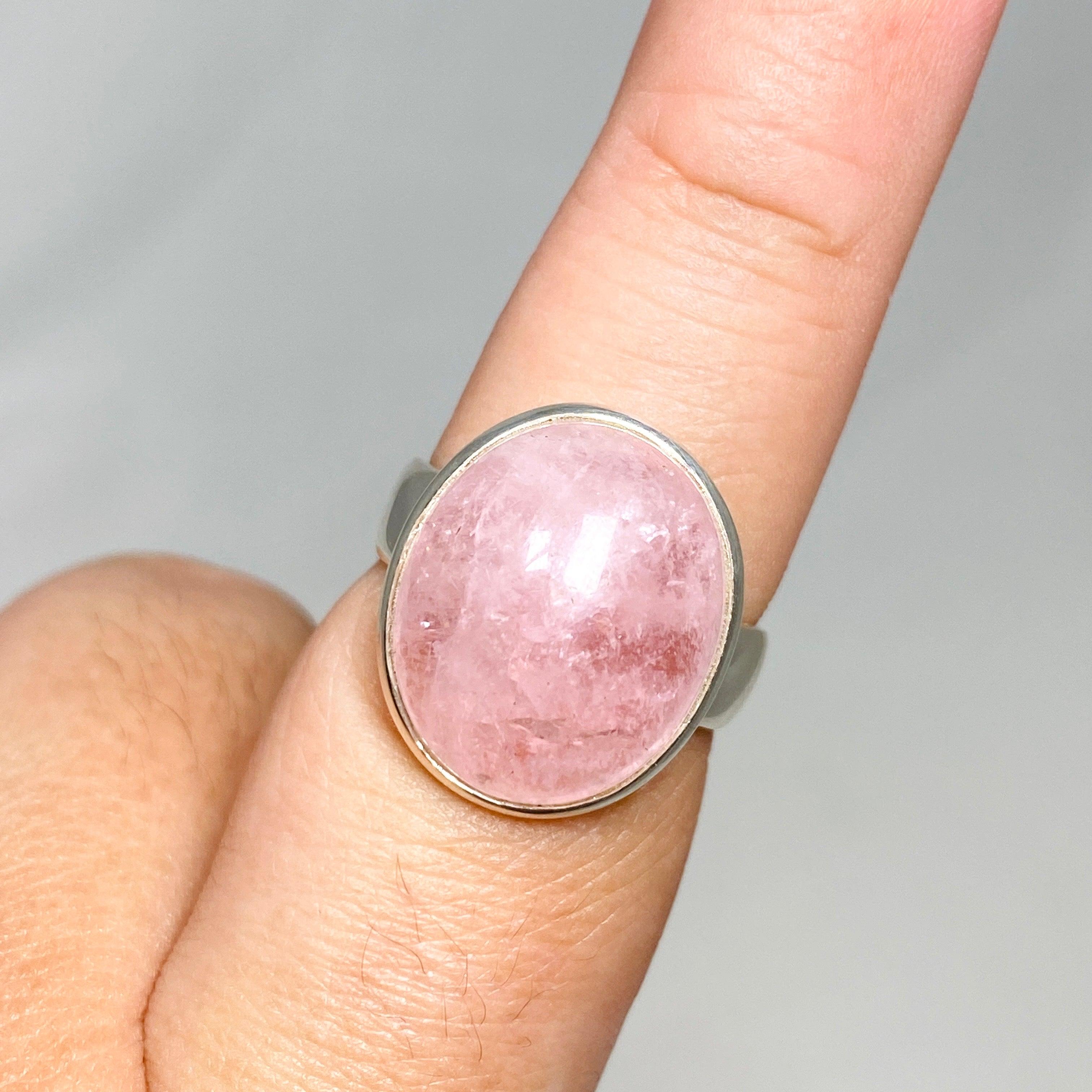 Morganite Oval Ring Size 9 - 14K Rose Gold Engagement Ring for Women, Wedding Band, Anniversary Gift - Perfect for Proposals, Bridal Jewelry & Special Occasions