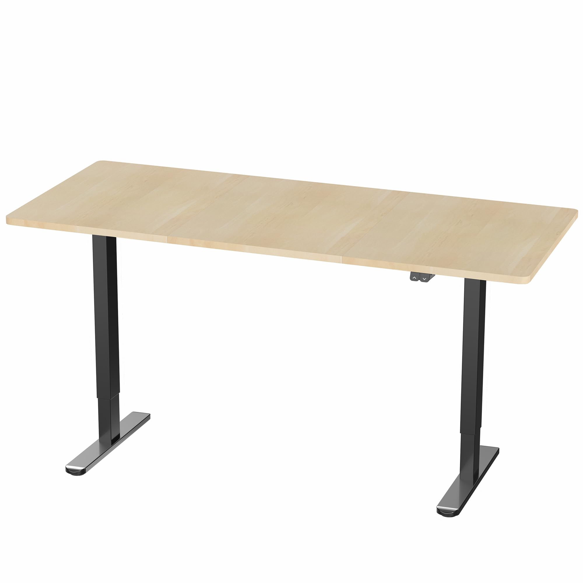 VIVO Electric Height Adjustable Standing Desk 71 x 30 Inches - Light Wood Top with Black Frame (DESK-KIT-0B7C) | Perfect for Home Office, Gaming Setup & Workspace Ergonomics