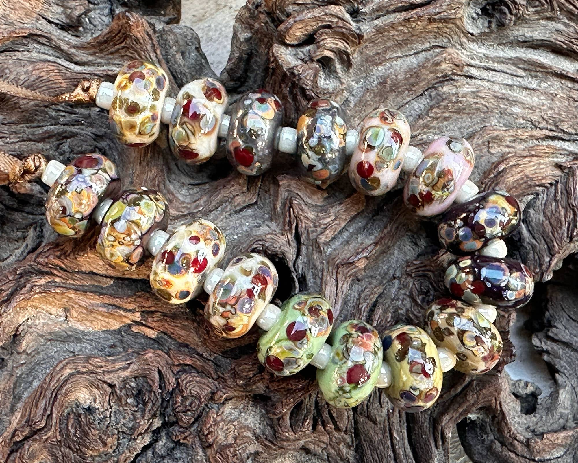 16Pcs Genuine Garnet Stone Lampwork Beads Set for Jewelry Making - DIY Bracelet, Necklace, Earrings Craft Supplies - Perfect for Gifts & Home Decor