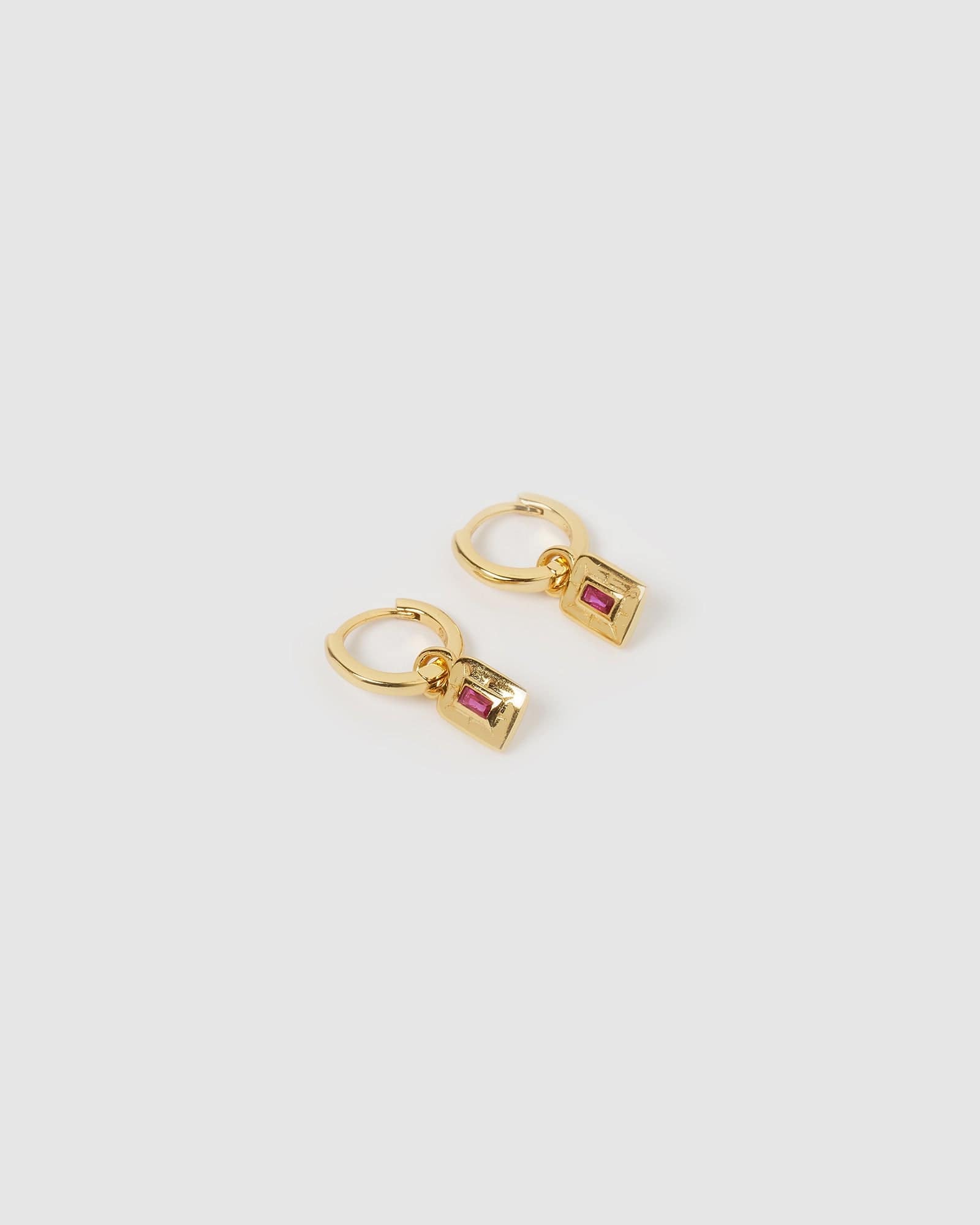 Izoa Cairo Huggie Hoop Earrings in Gold & Pink - Perfect for Everyday Wear, Parties & Gifts