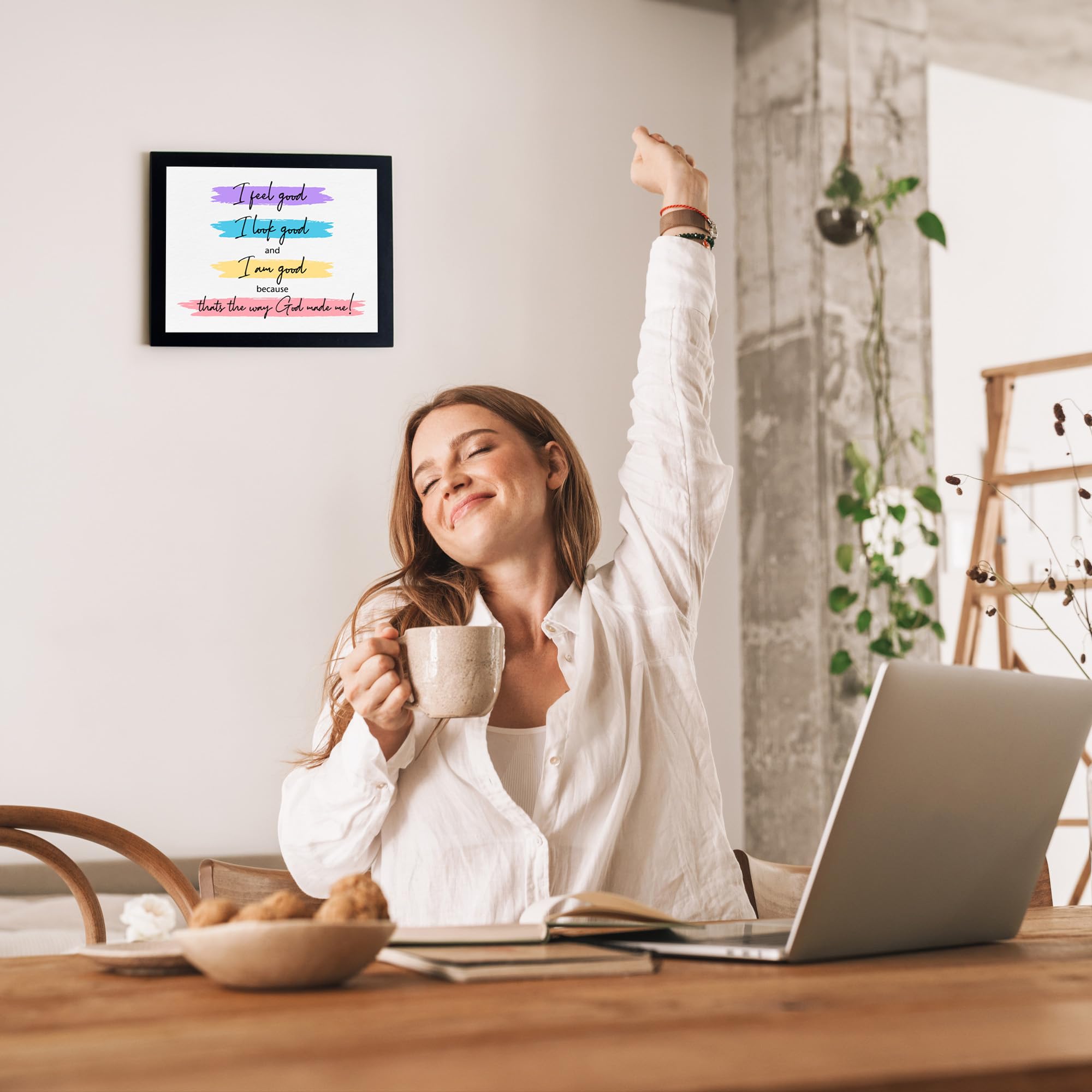 The Way God Made Me - Christian Inspirational Wall Art with Paint Brush Stroke Design, Motivational Print for Home, Office, Dorm & Bedroom Decor - Unframed 8x10 - Perfect for Faith-Based Spaces & Gift Giving